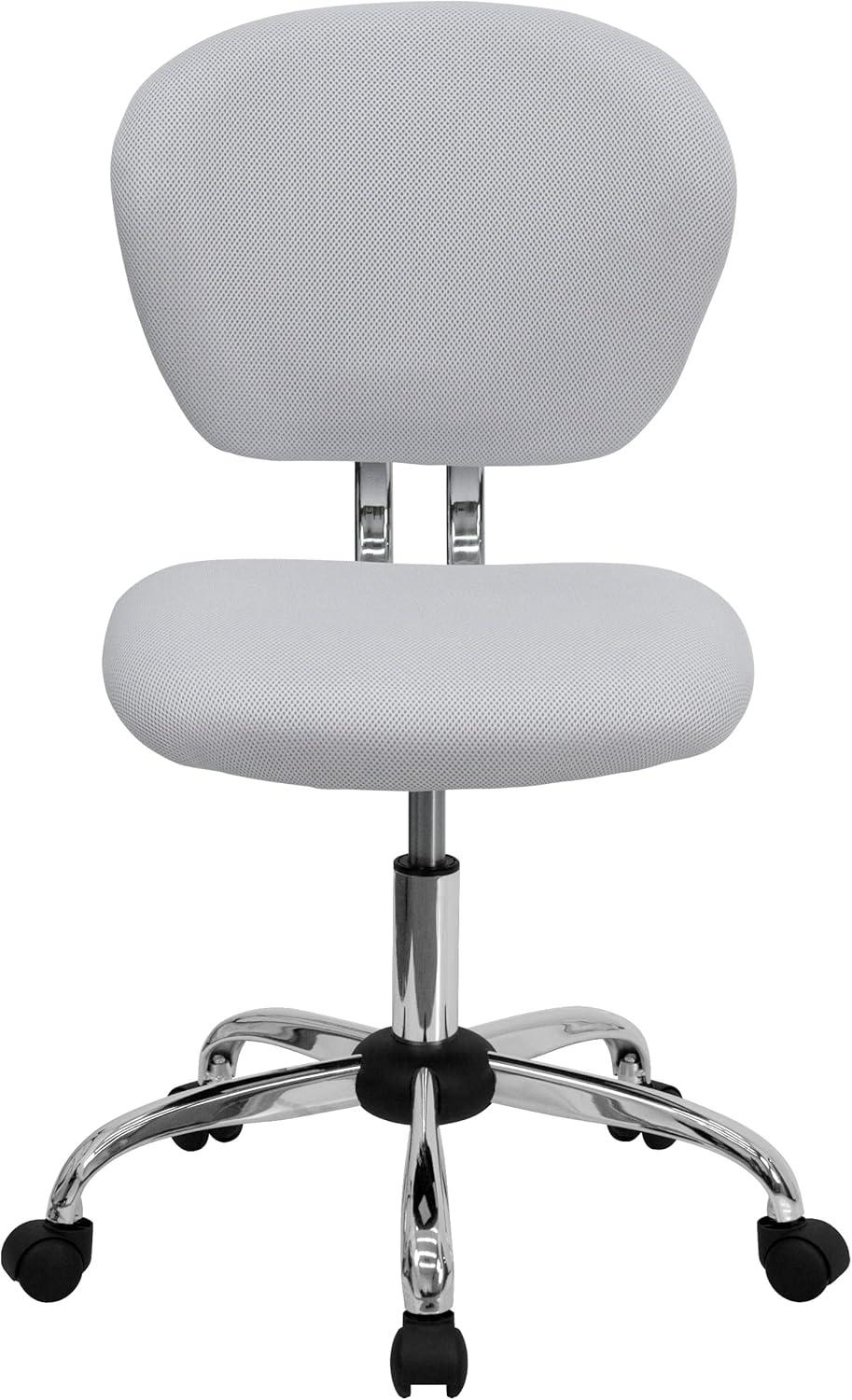 Emma and Oliver Mid-Back Mesh Padded Swivel Task Office Chair with Chrome Base