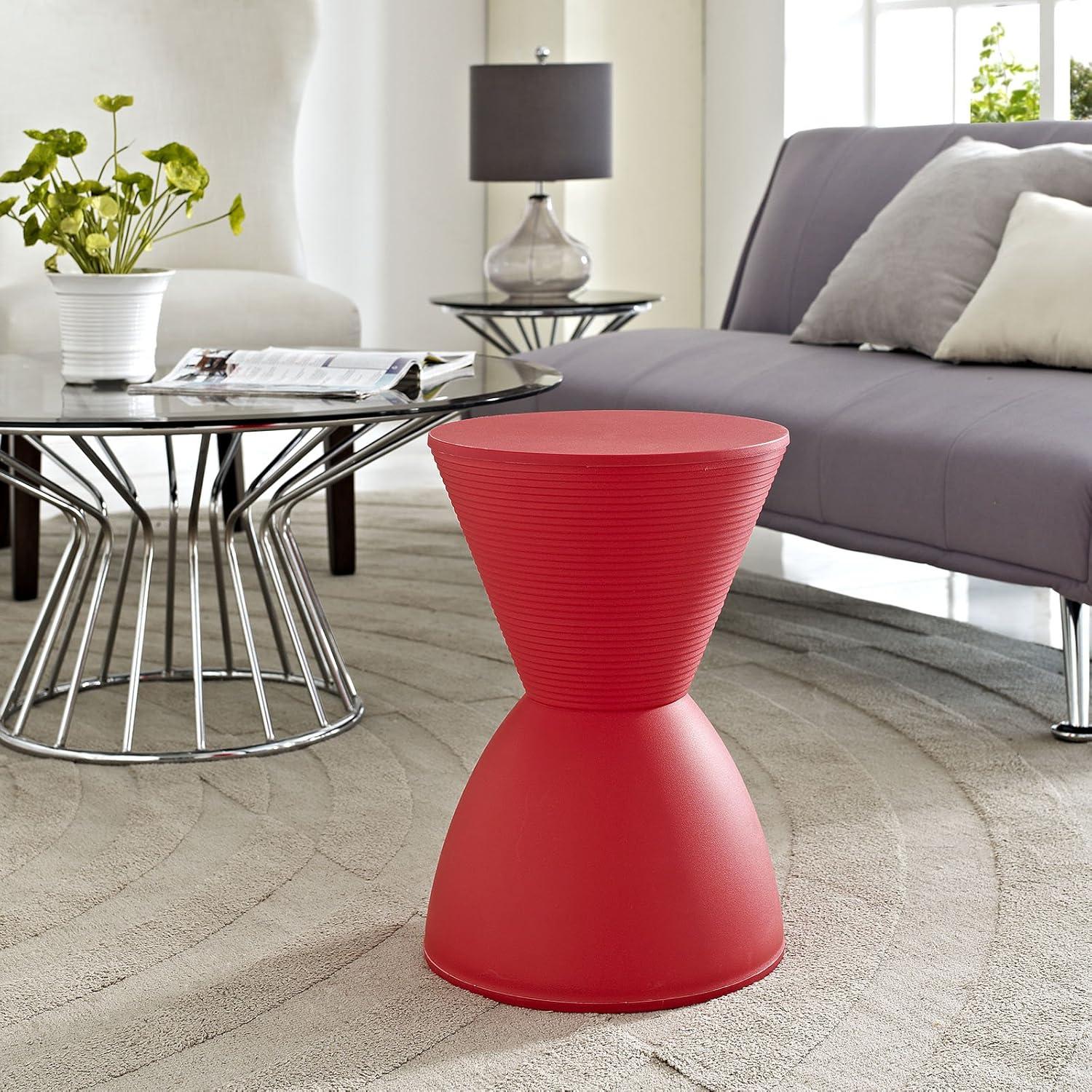 Modway Haste Stool Red : Plastic Round Accent Bench, No Assembly, Spot Clean, 17" Height
