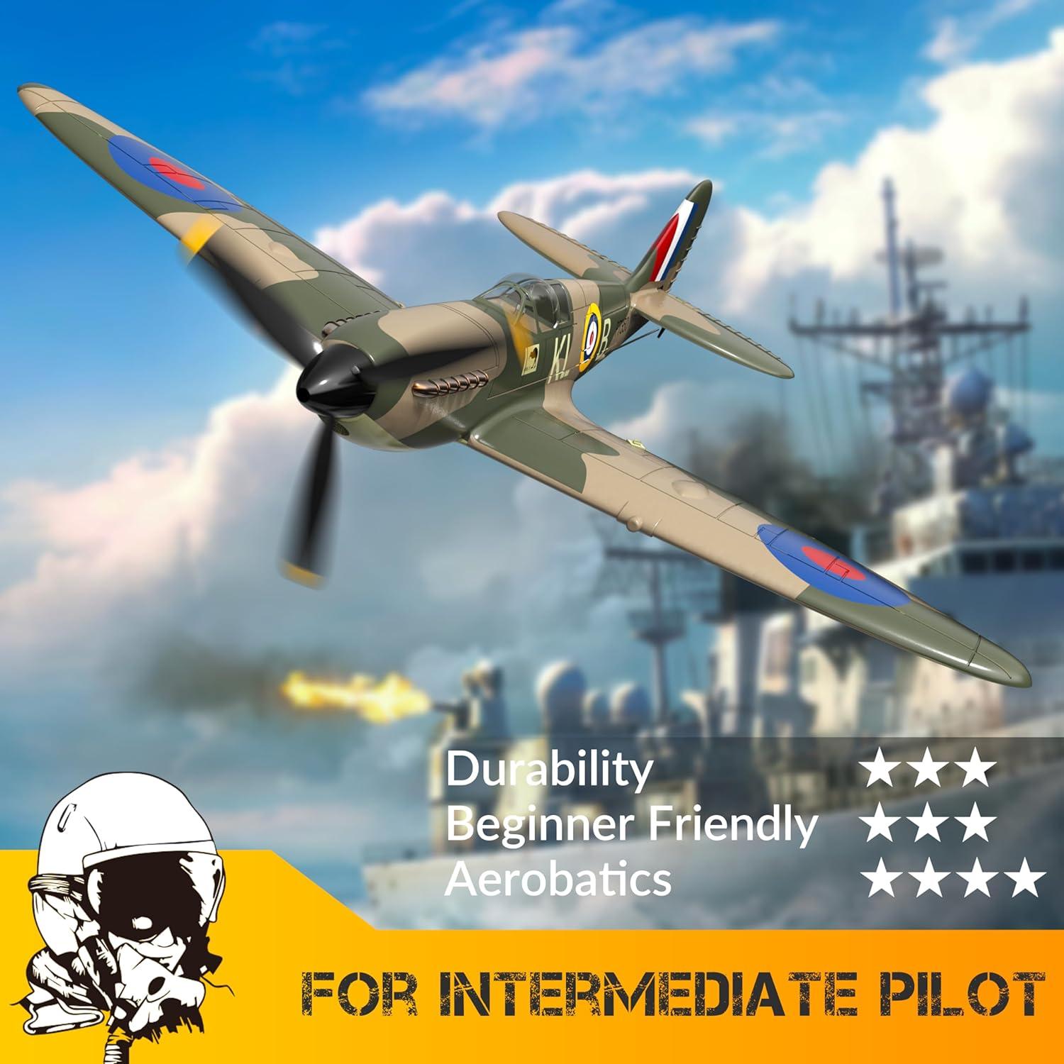 Open Box 4-CH Spitfire One Key Remote Control Airplane with Xpilot Stabilizer