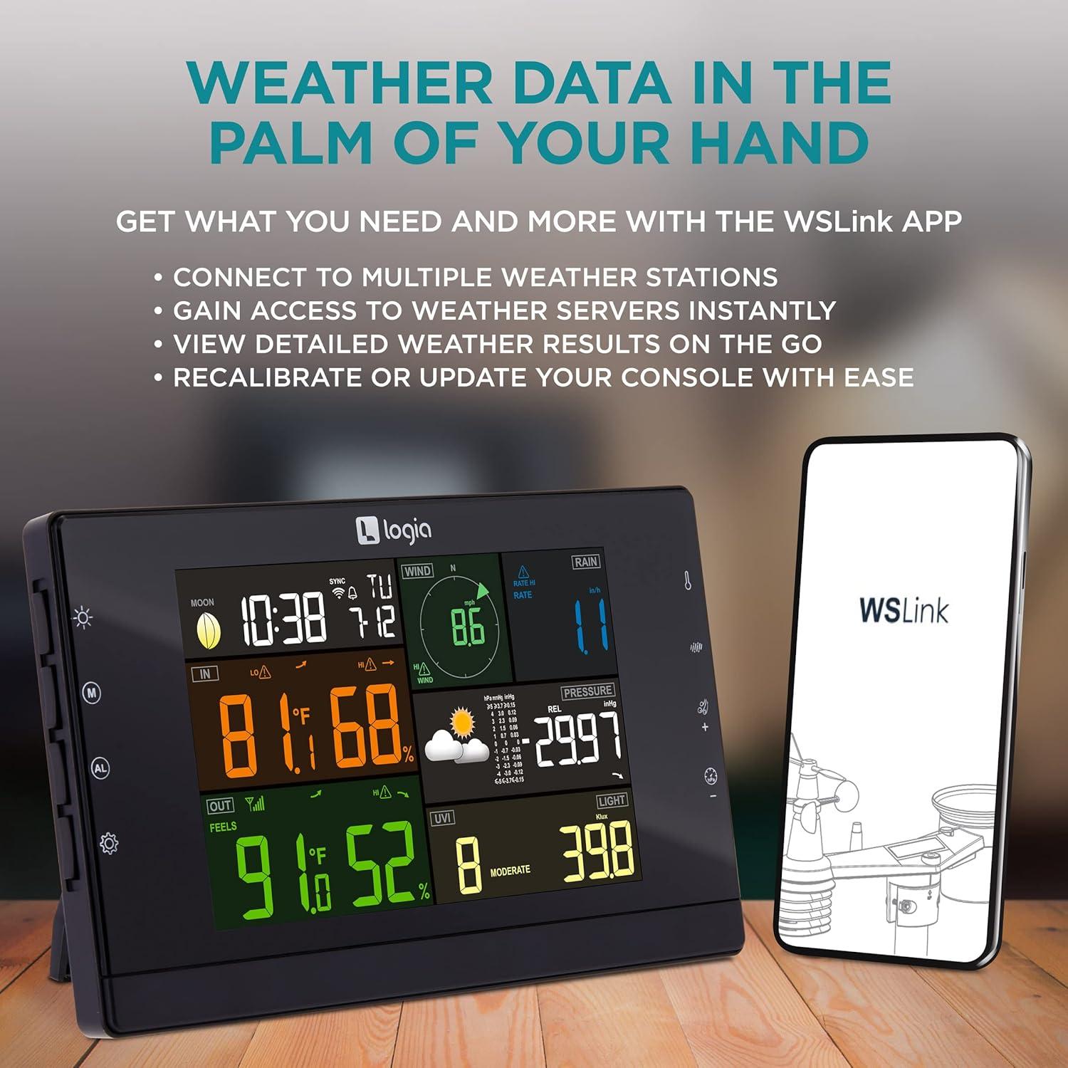 6.9'' Solar Powered Wireless Outdoor Weather Station