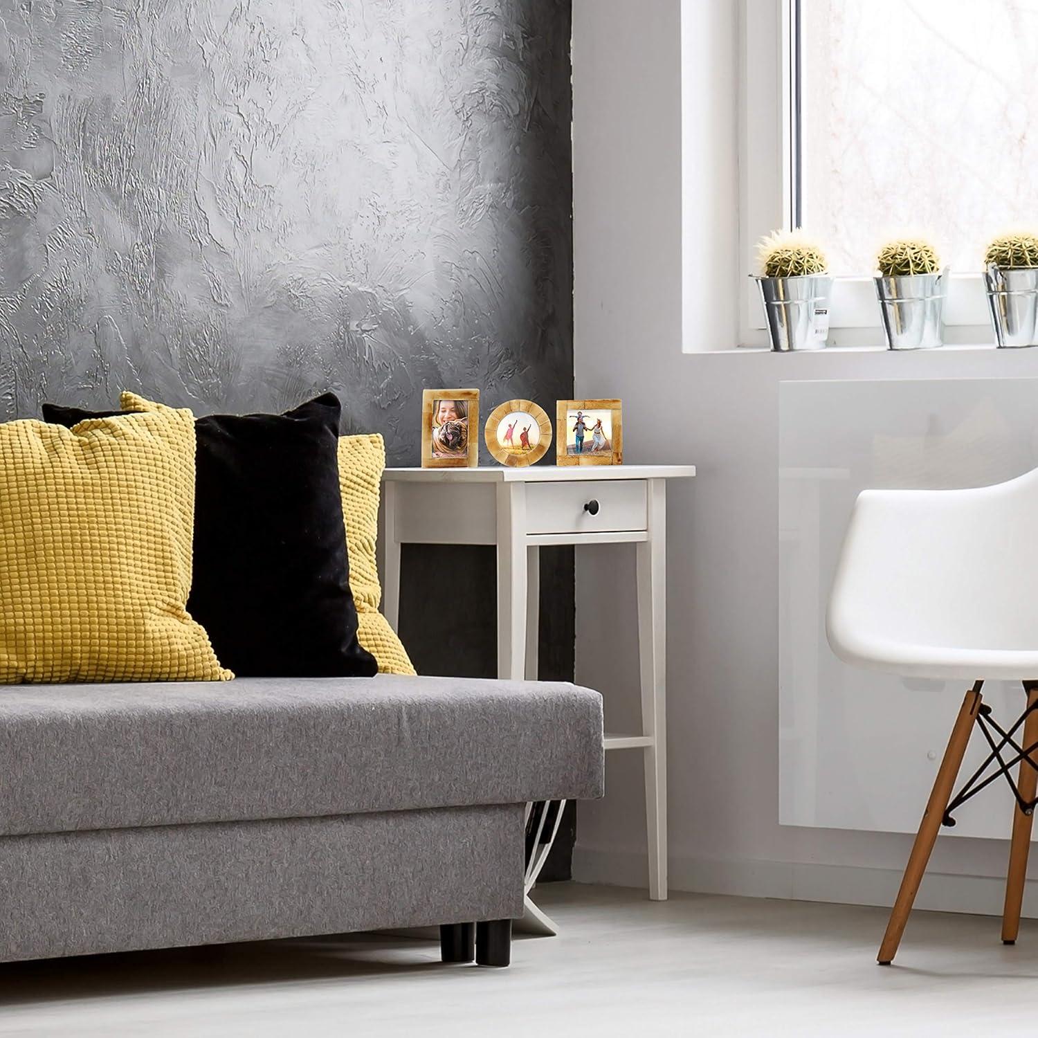 Handicrafts Home Baby Picture Frame for Newborn Girls and Boys Shower Frames Set of 3 Grey