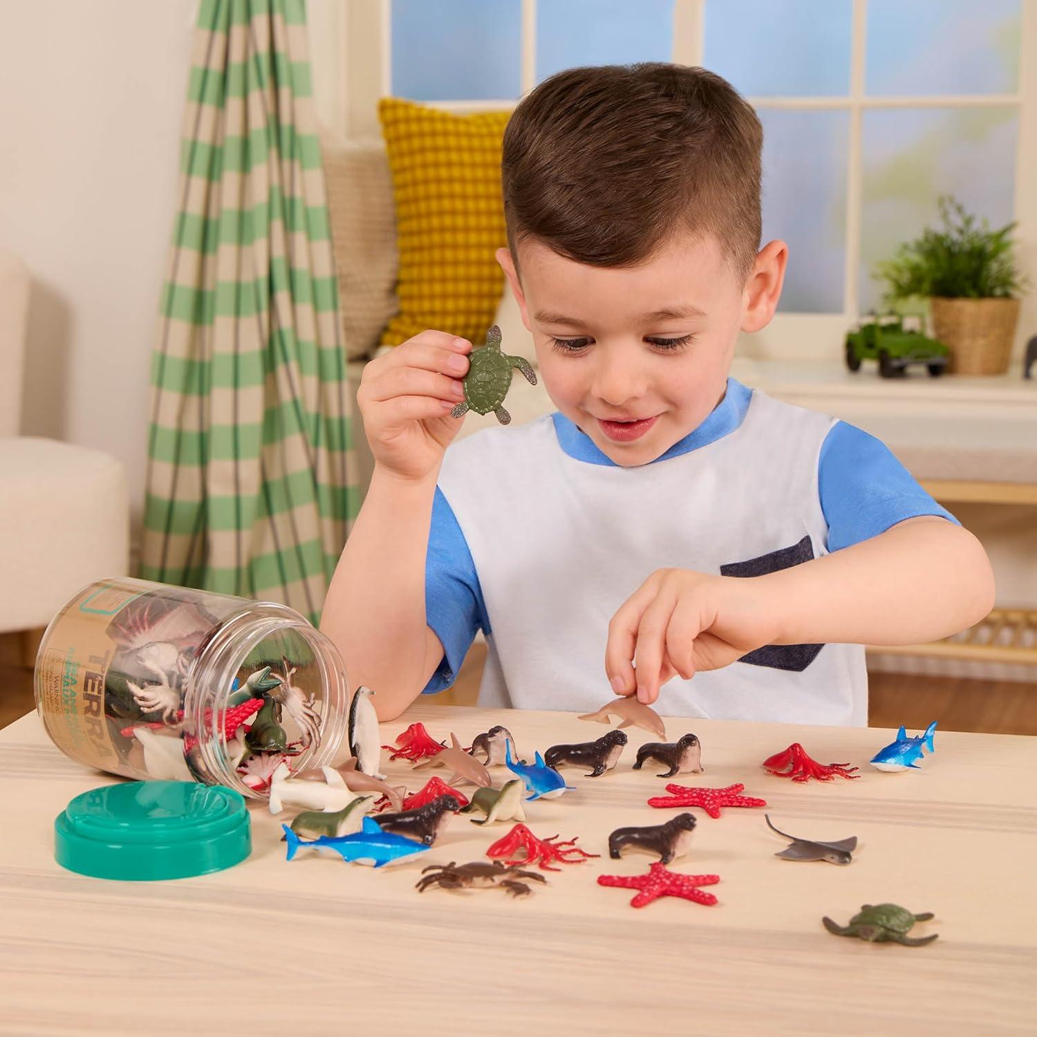 Terra 60-Piece Plastic Ocean Animal Figurine Set