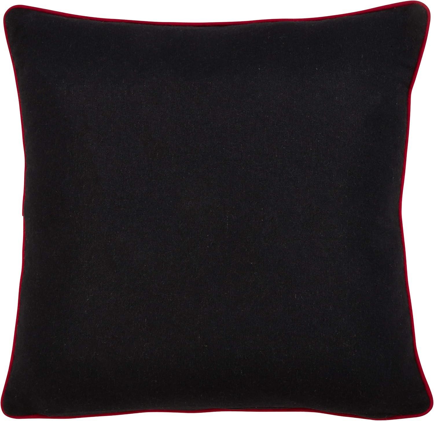 Saro Lifestyle Throw Pillow Cover With Merry Christmas Chalkboard Design, 16", Black