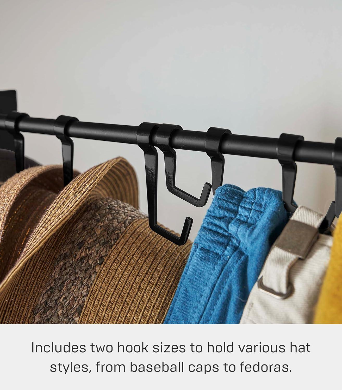 Yamazaki Home Hat Hanging Organizer, Steel, Holds 5.5 Lbs, Adjustable