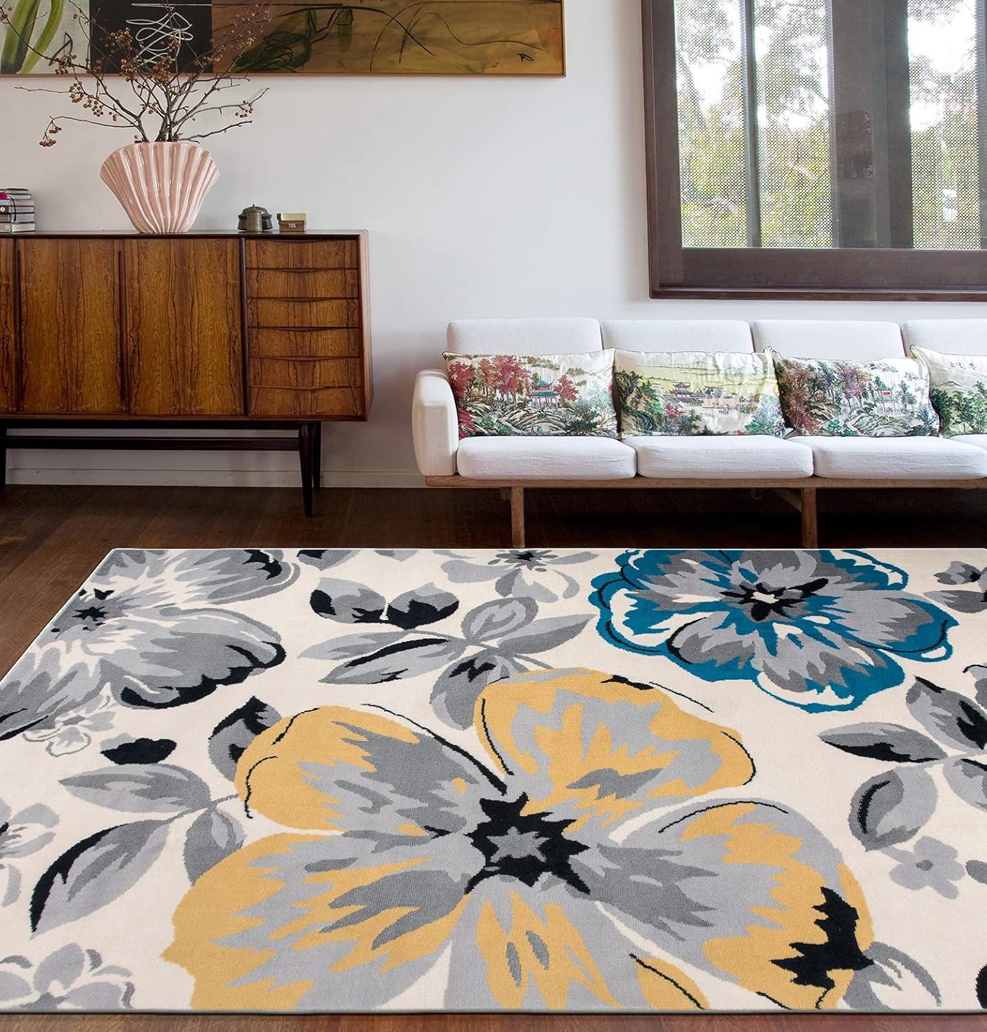 World Rug Gallery Modern Floral Desing Area Rug