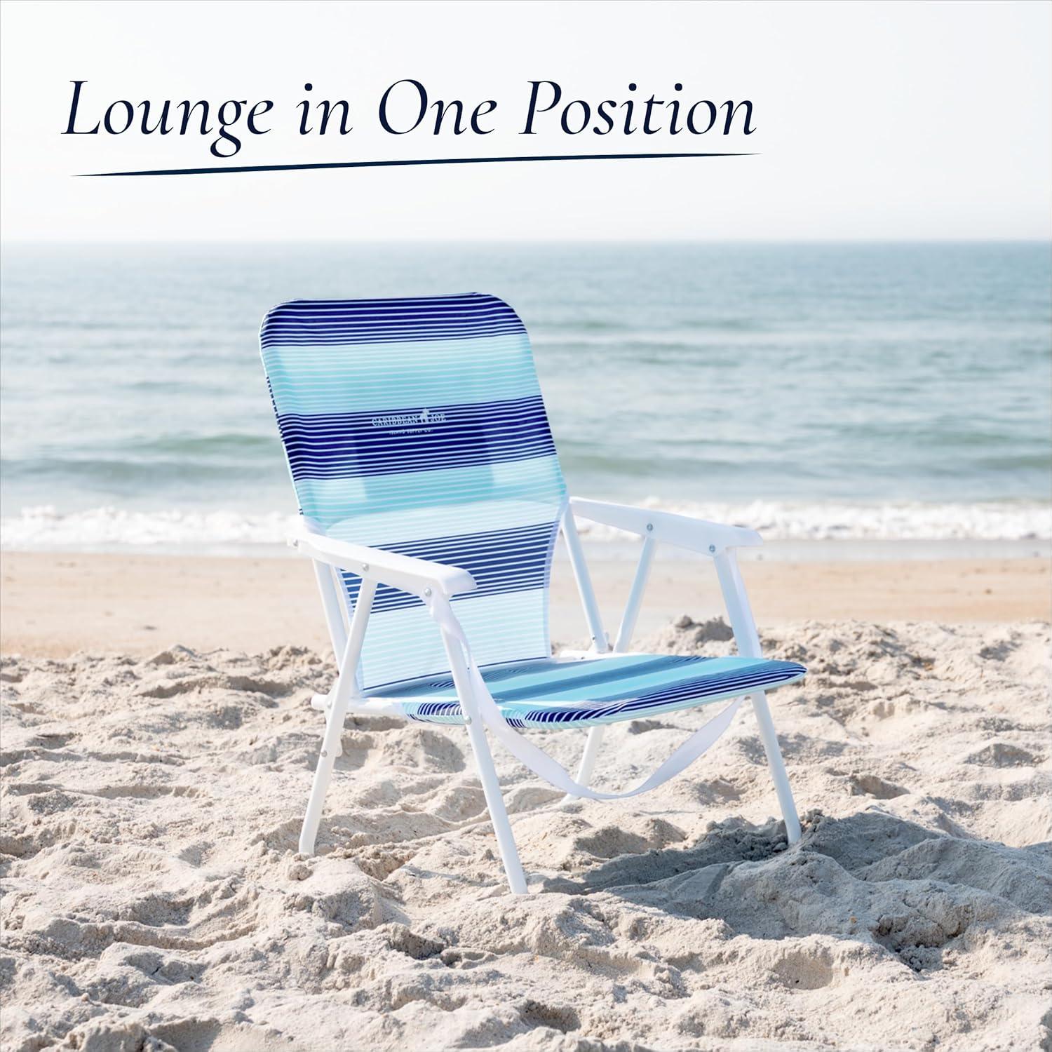 Caribbean Joe Burlap Folding Beach Chair