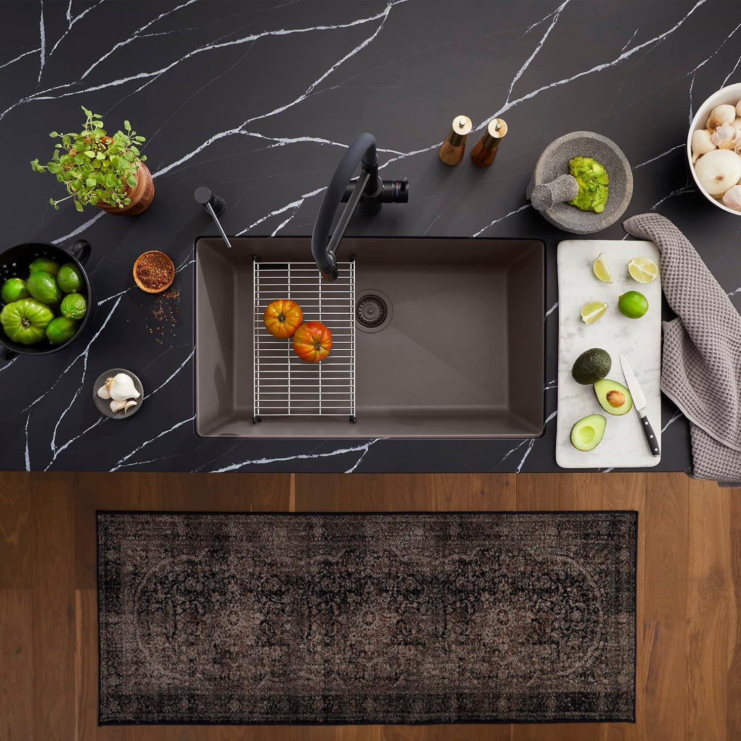 Precis SILGRANIT 32" L X 19" W Super Single Undermount Kitchen SInk