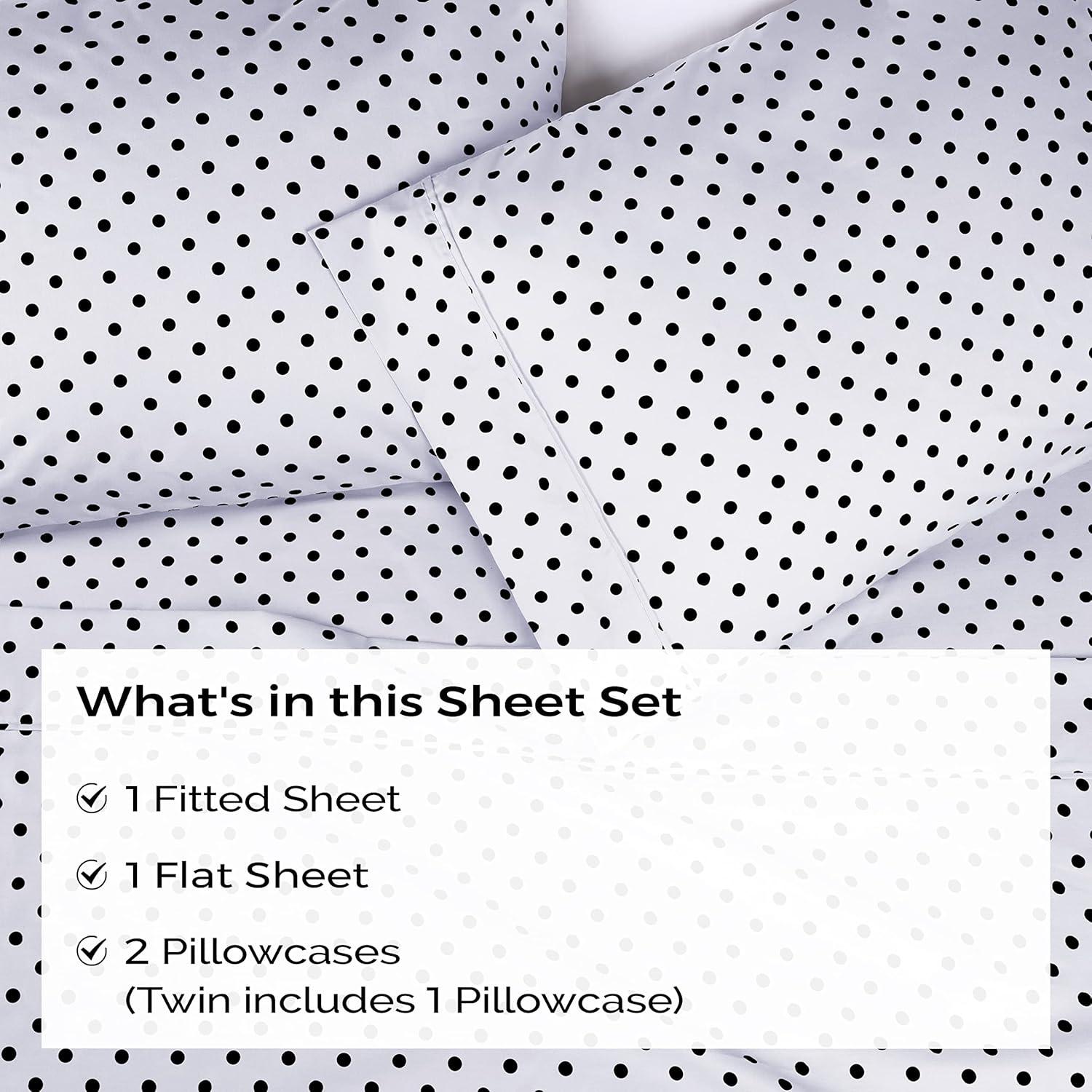 Superior Impressions Polka Dots 600 TC Cotton Poly Blend Deep Pocket Bed Sheet Set