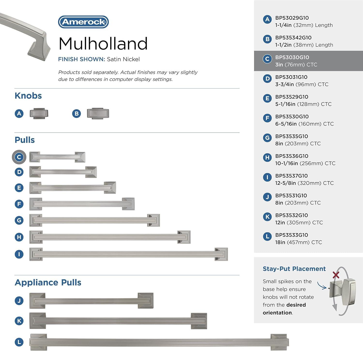 Mulholland 3" Center to Center Bar Pull