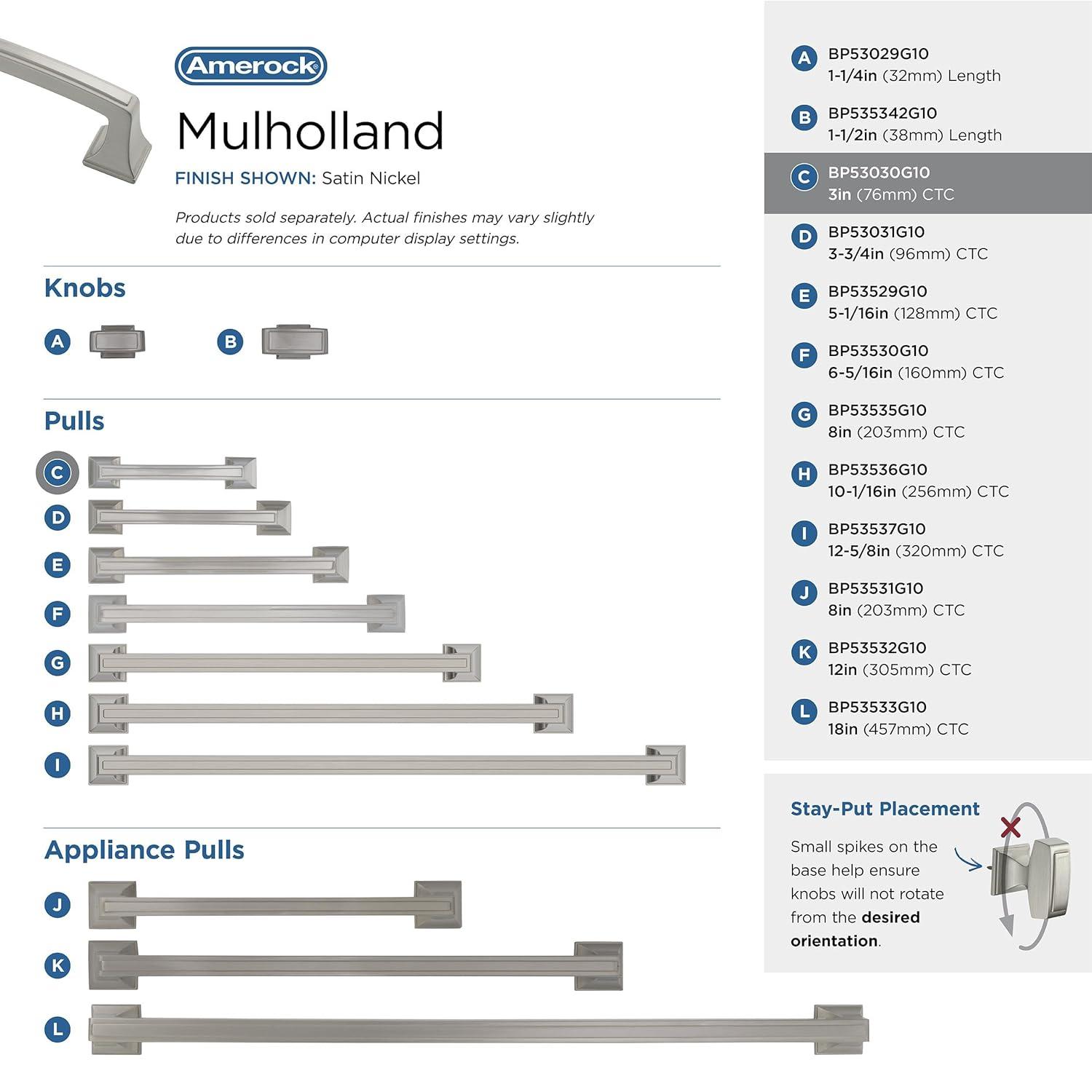 Mulholland 3" Center to Center Bar Pull