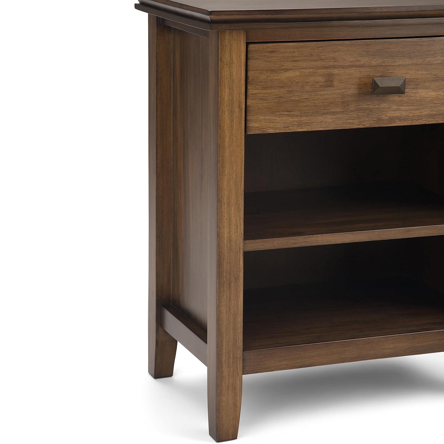 Simpli Home Artisan 24"W Solid Wood Nightstand with Drawer and Shelves