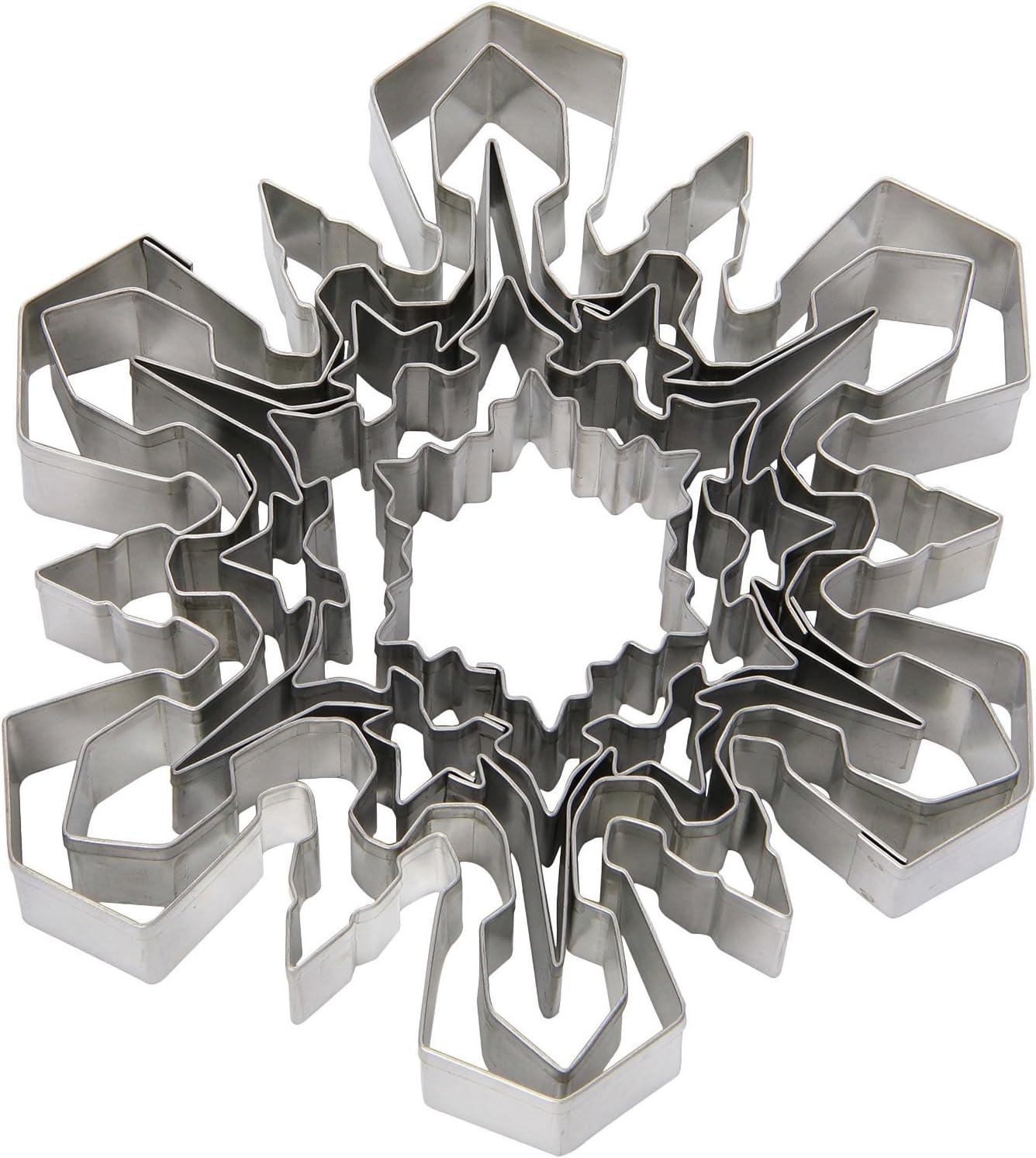 Stainless Steel Snowflake Cookie Cutter Set, 5 Pieces