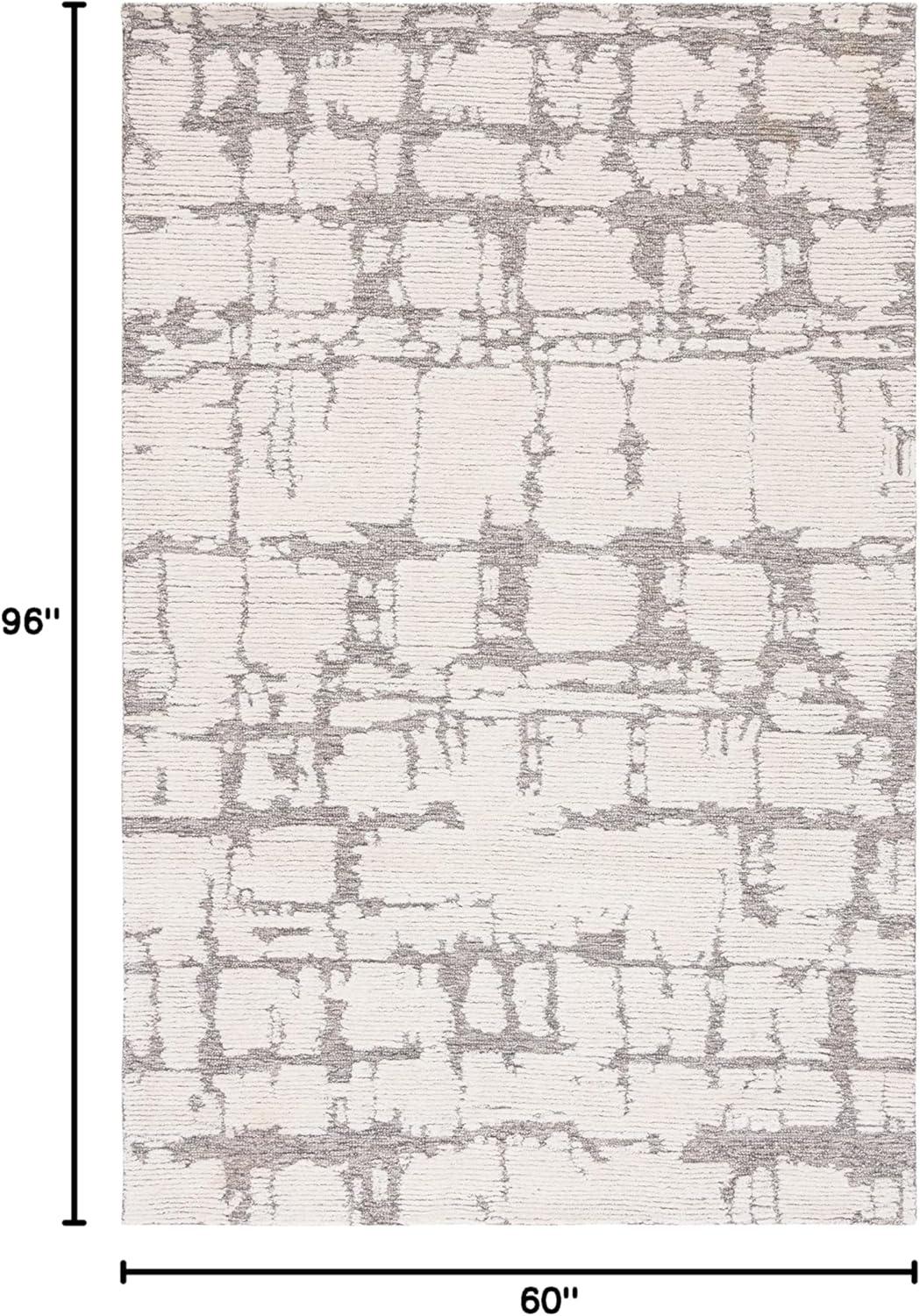 Martha Stewart Rugs Martha Stewart 4533 Hand Tufted Wool/Cotton Rug in Light Gray/Ivory