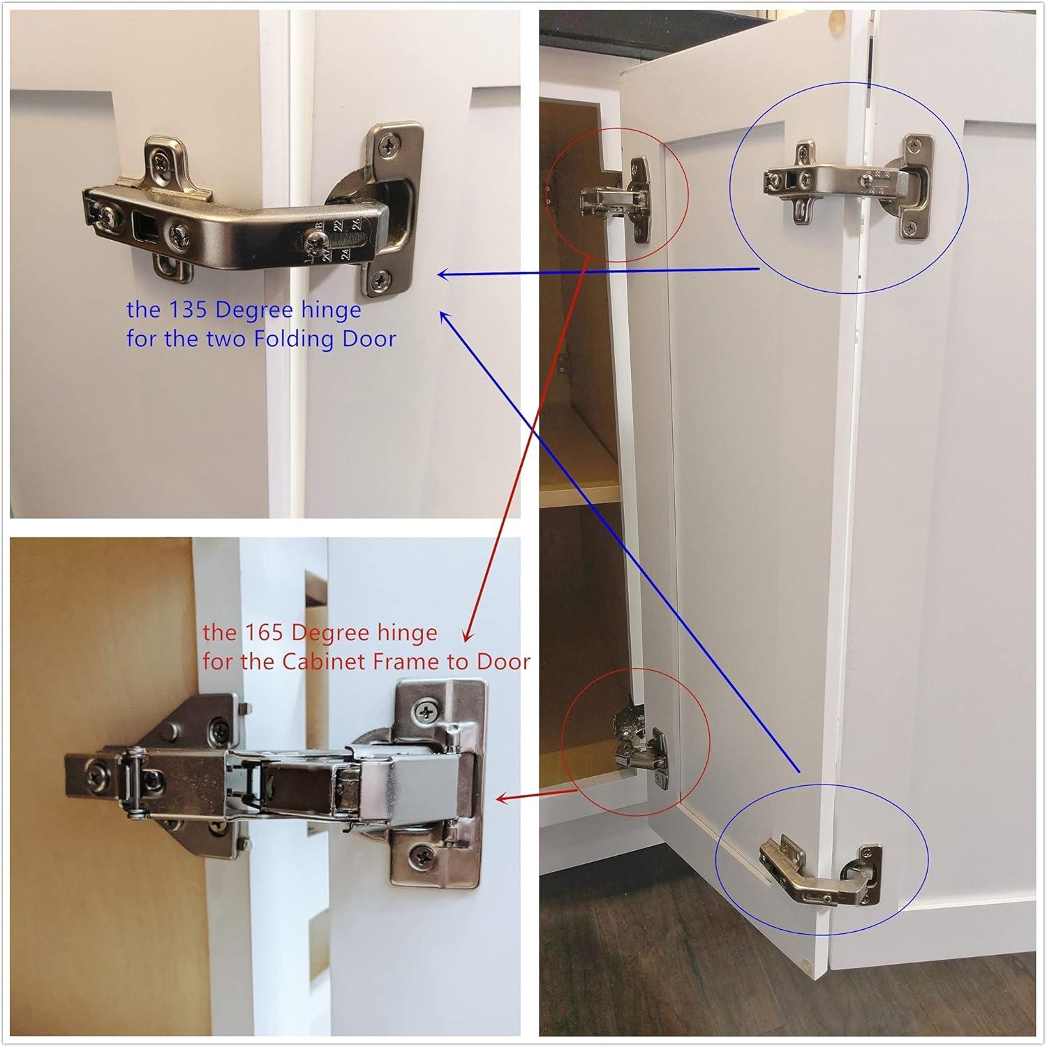 135 Degree Lazy Susan Hinge for Floded Door Kitchen Cabinet Corner Door Hinge Hardware Door Hinge