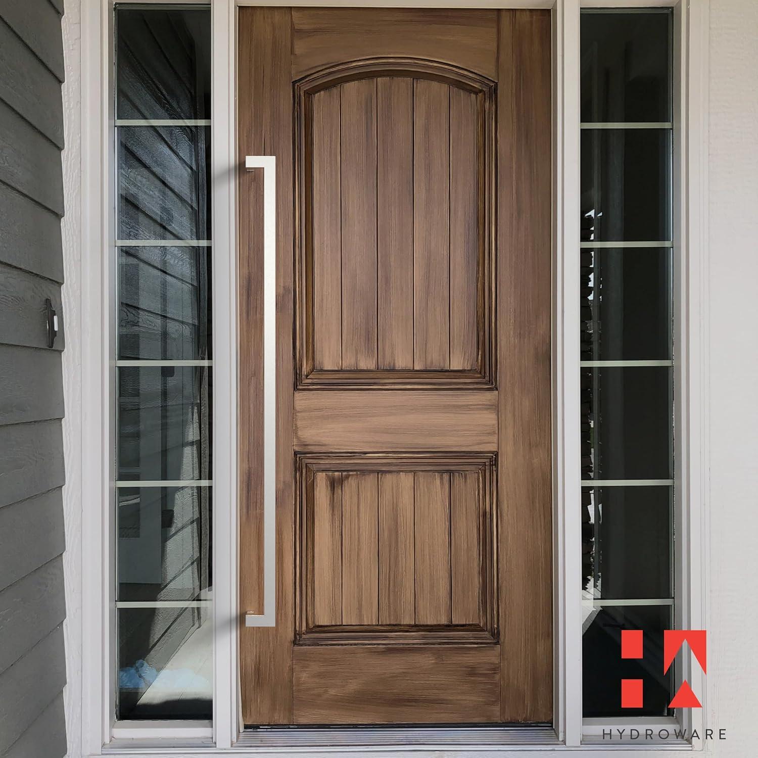 Satin Push/Pull Door Handle - Modern Contemporary Long Stainless Steel Push Pull Door Handle for Home Entrance Glass Shower Wooden Barn & Office Store Shop Doors