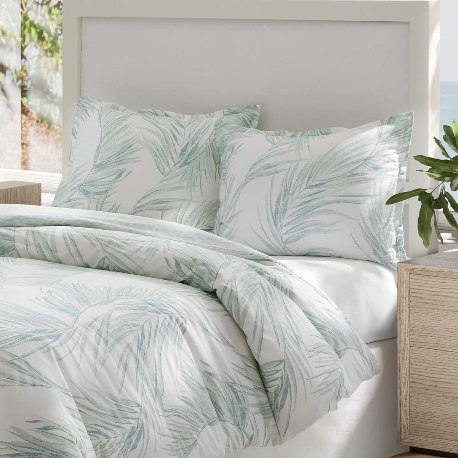 Tommy Bahama Canyon Palms Green Cotton Duvet Cover Set