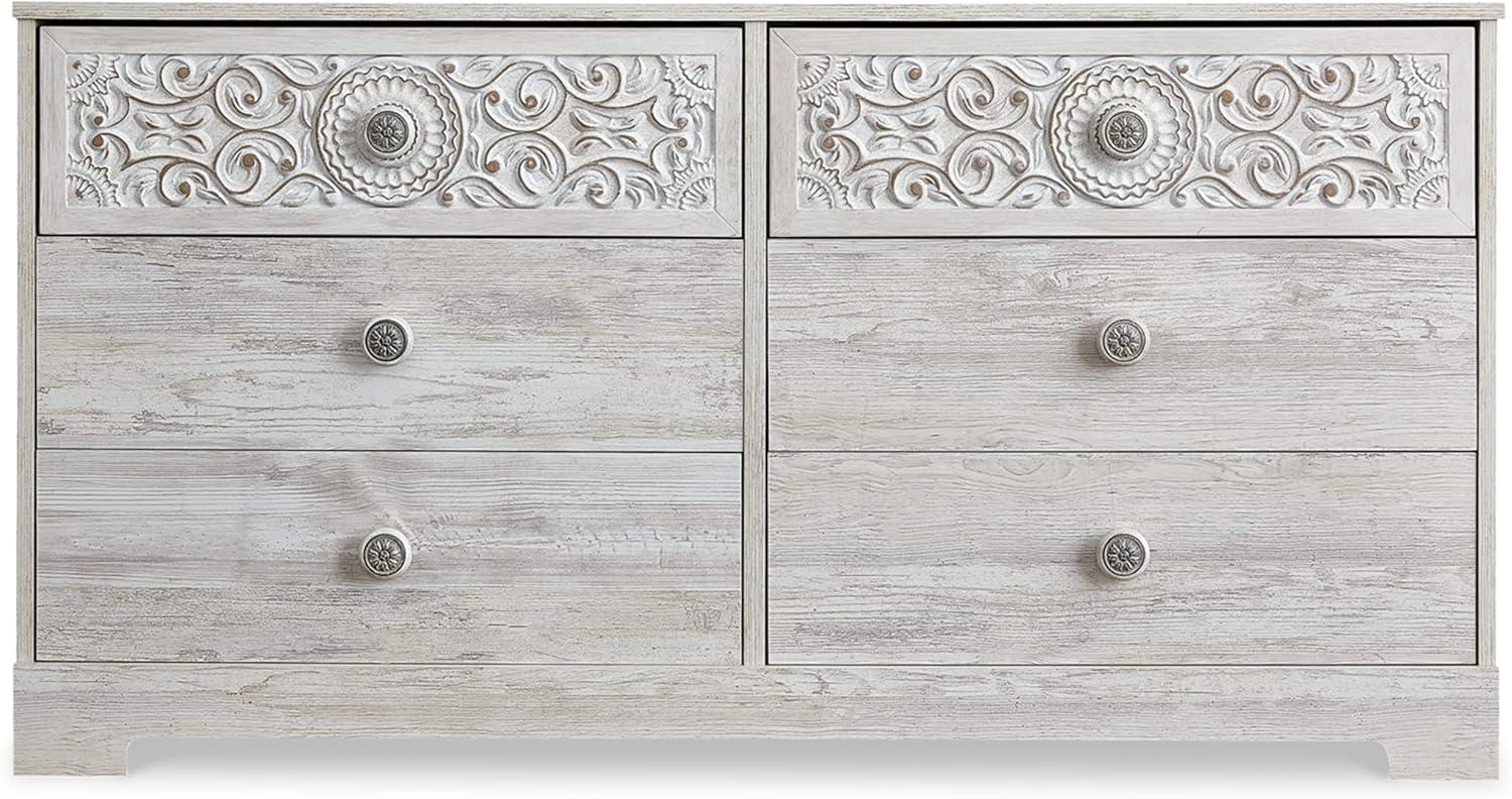 Signature Design by Ashley Casual Paxberry 6 Drawer Dresser, Whitewash