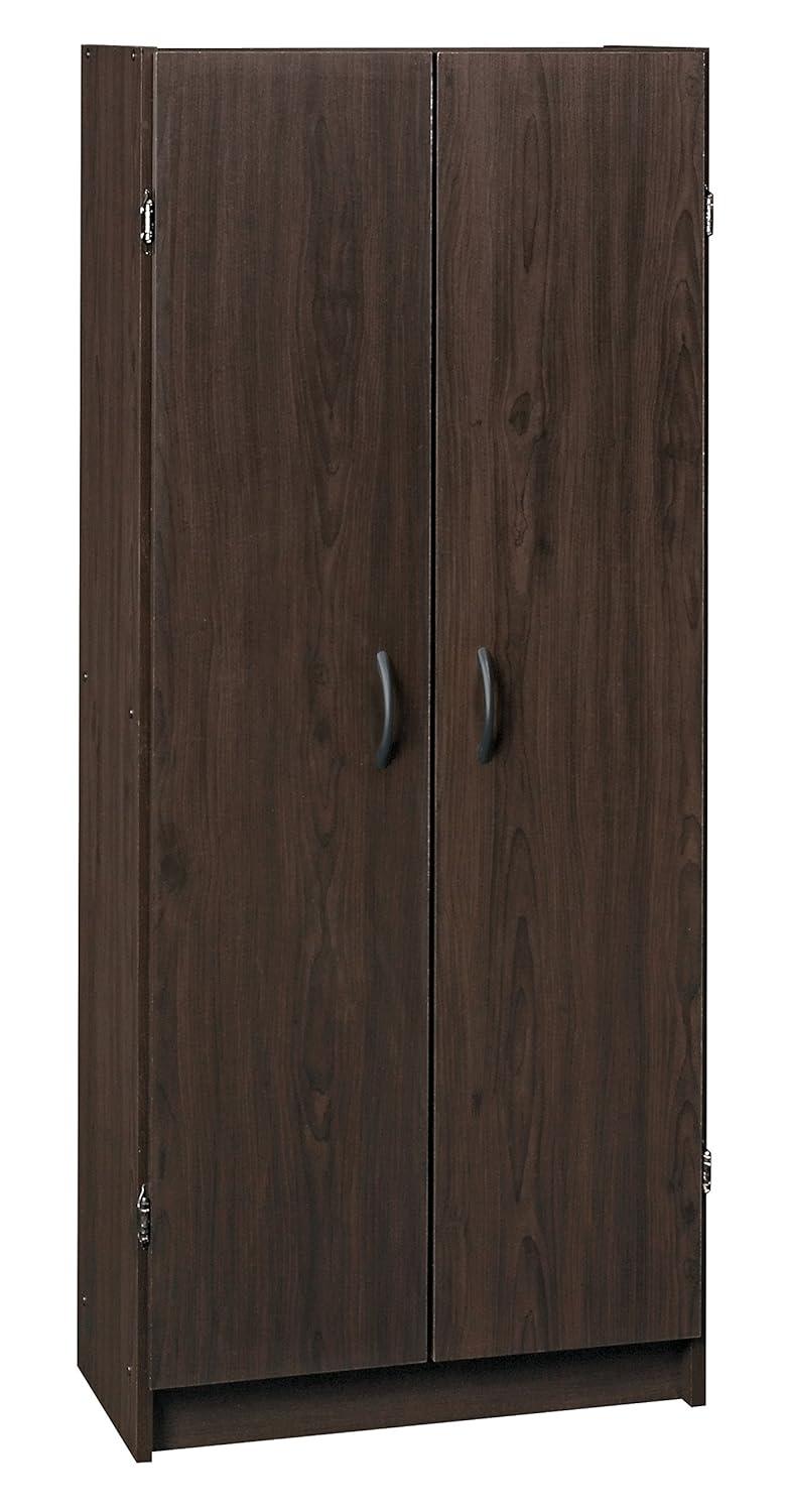 Cabinet Cupboard with 2 Doors, Adjustable Shelves Standing, Storage for Kitchen, Laundry, or Utility Room, Espresso