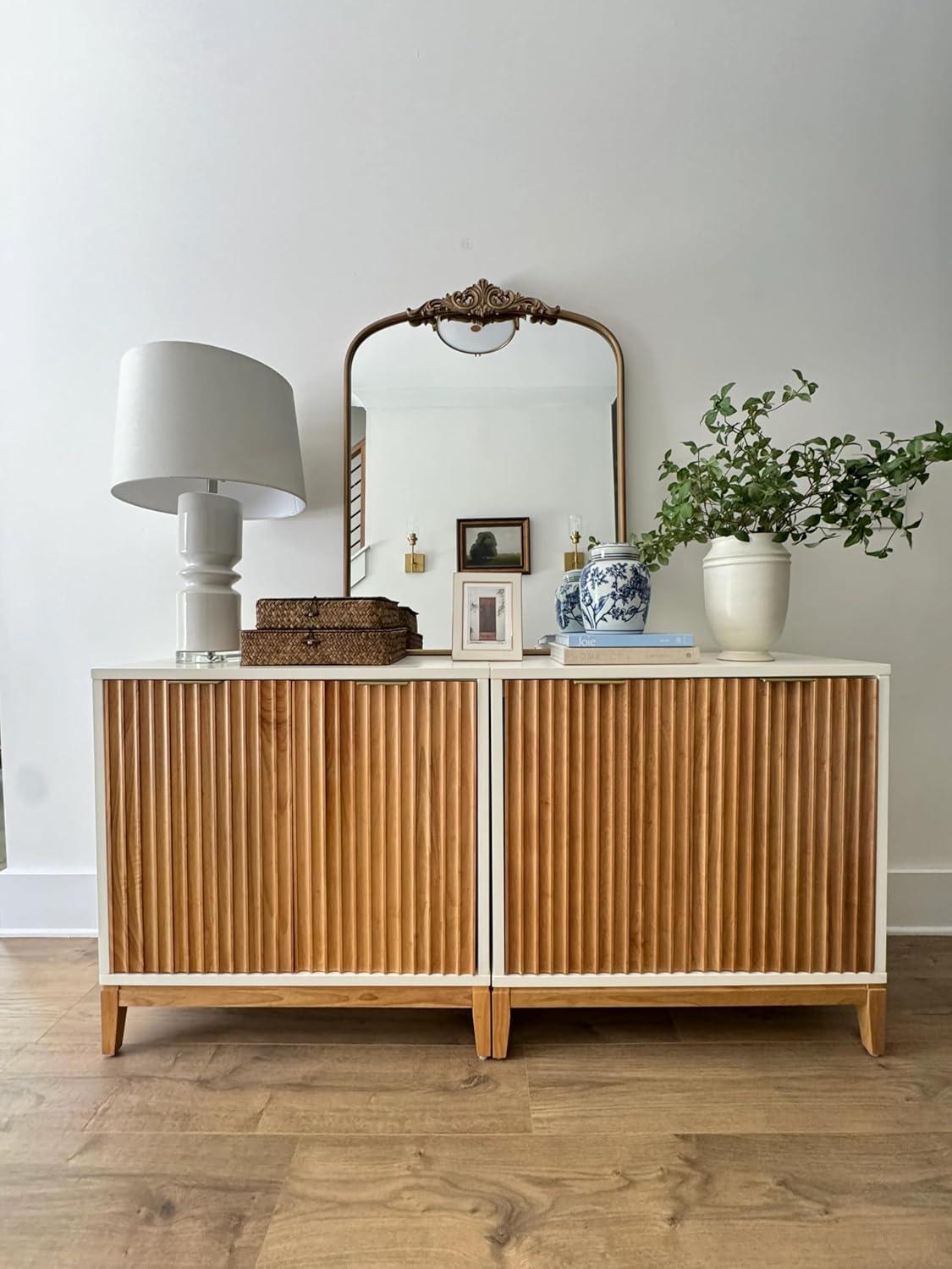 Nathan James Jasper Wood Fluted Console Table with Doors