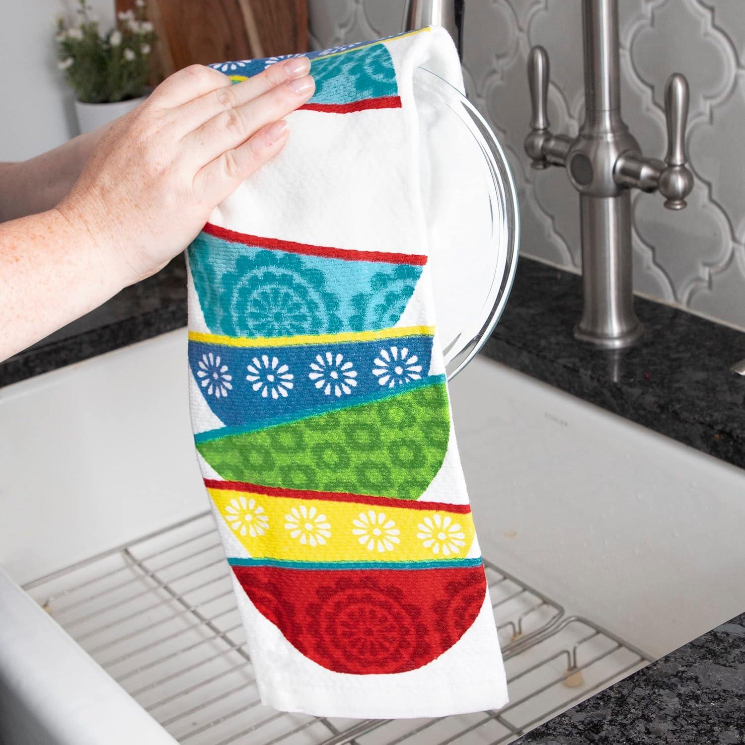 T-fal Dish Stack Print Dual Kitchen Dishcloth