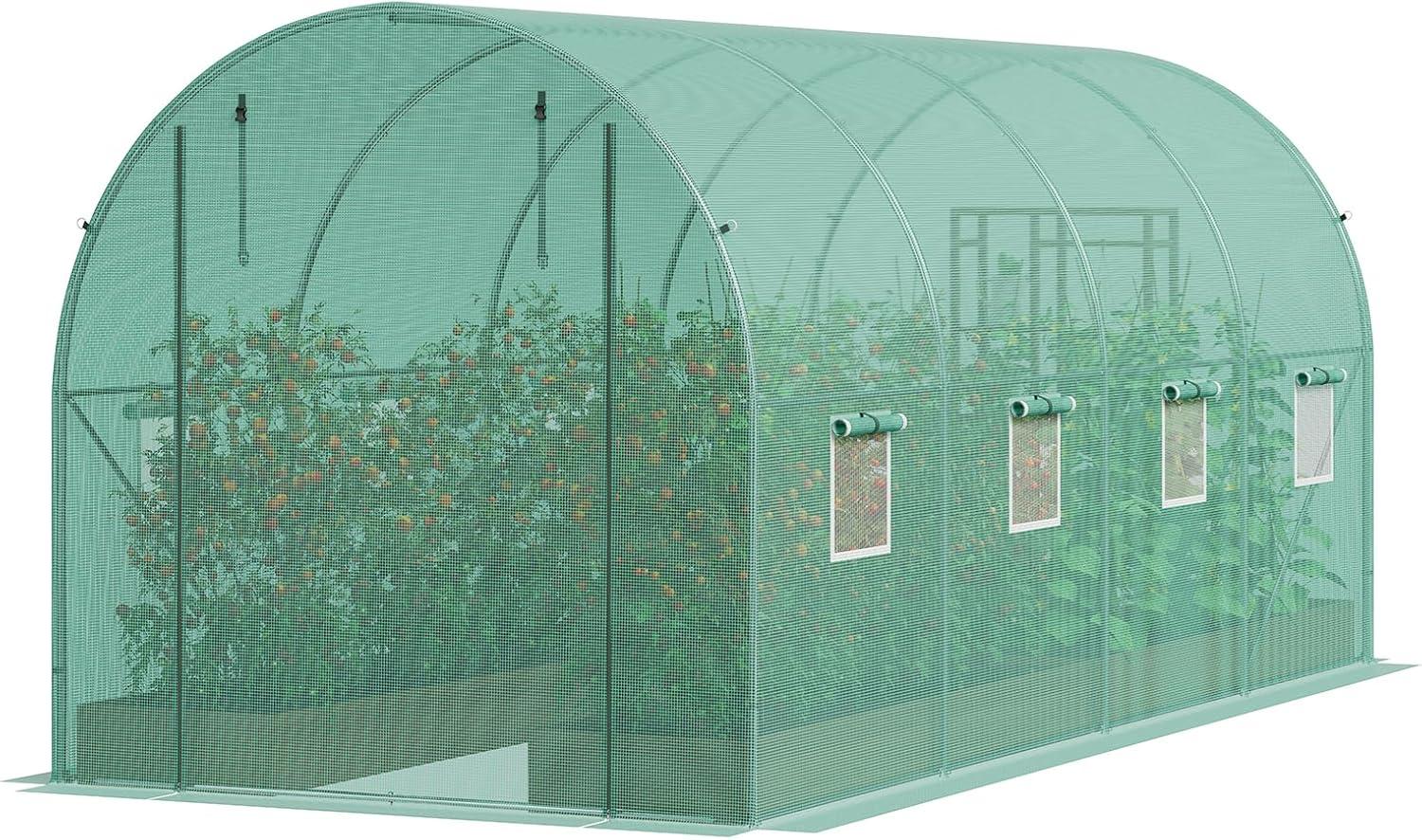 VEVOR Walk-in Tunnel Greenhouse Galvanized Frame PE Cover