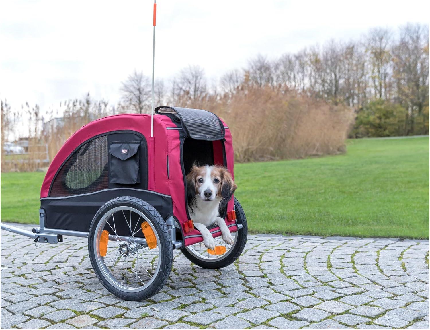 Red and Black Medium Dog Bike Trailer and Stroller