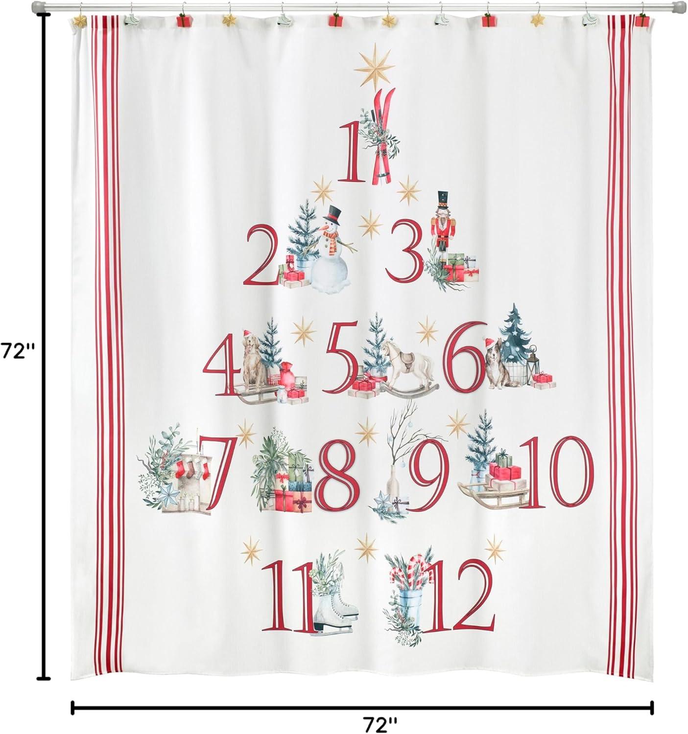 Avanti Linens Holiday Countdown Shower Curtain