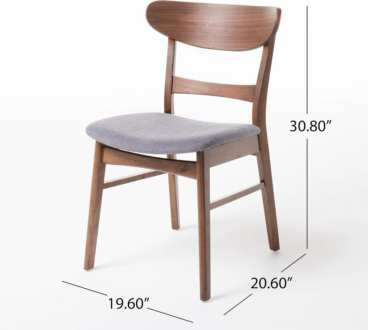 Christopher Knight Home Idalia Mid-century Modern Dining Chairs (Set of 4) by  Dark Gray + Walnut Walnut Finish