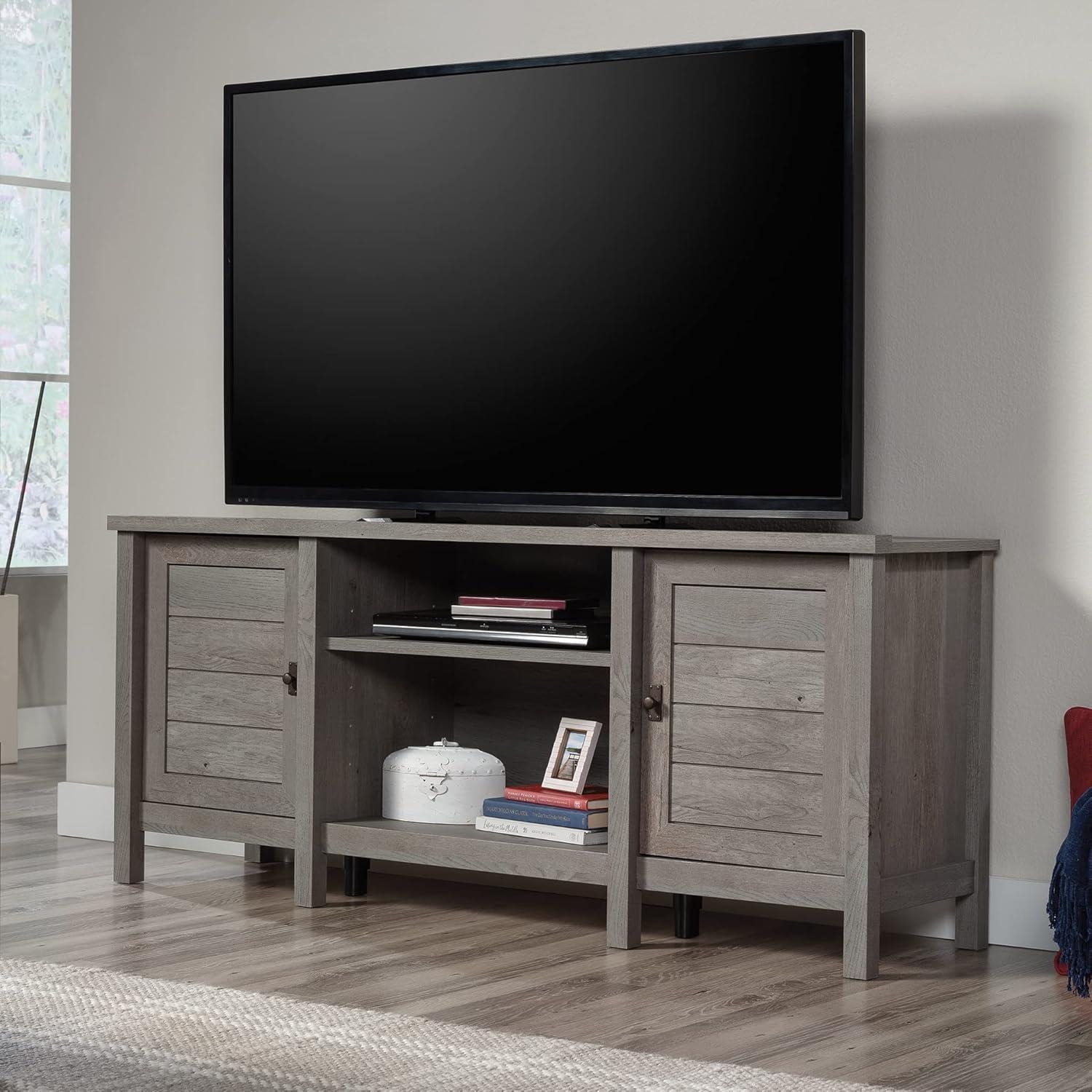 Mystic Oak 60" Farmhouse TV Stand with Cabinets