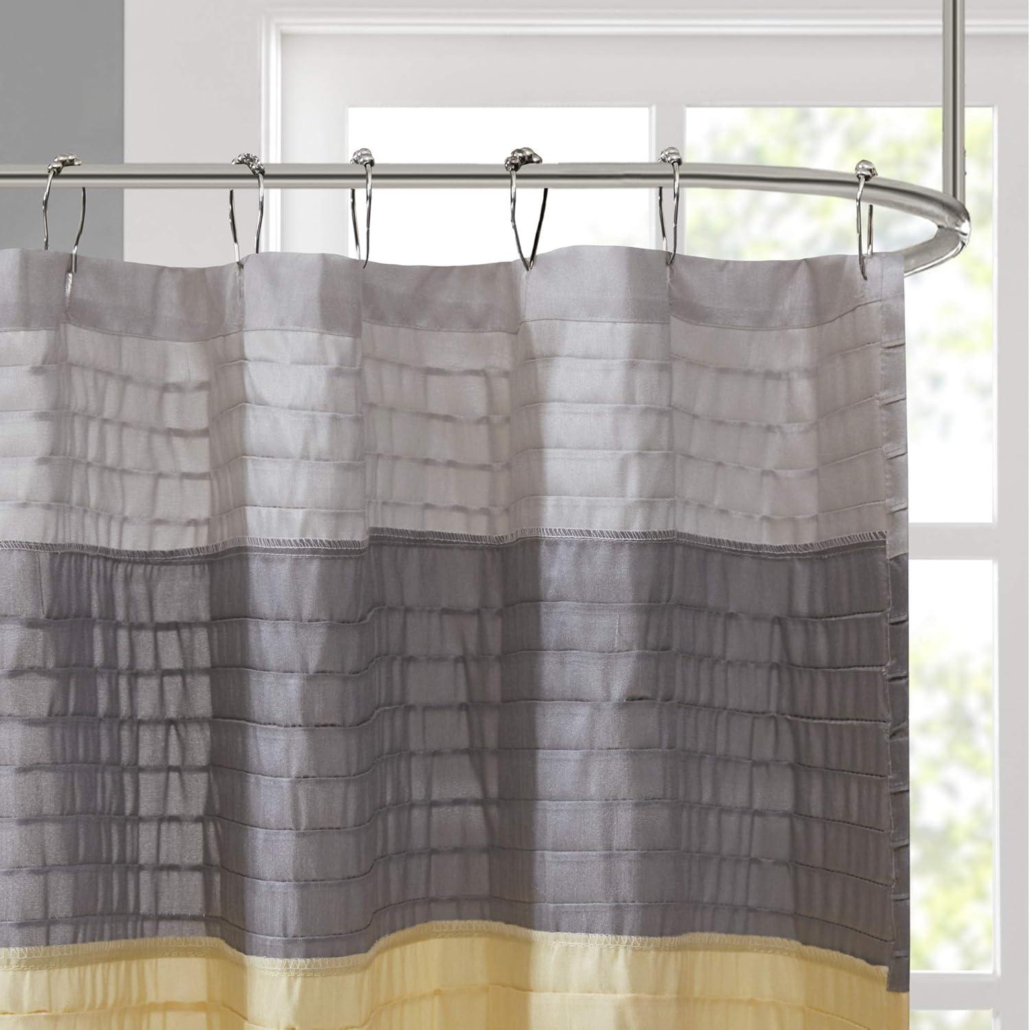 Amherst Striped Faux Silk Shower Curtain