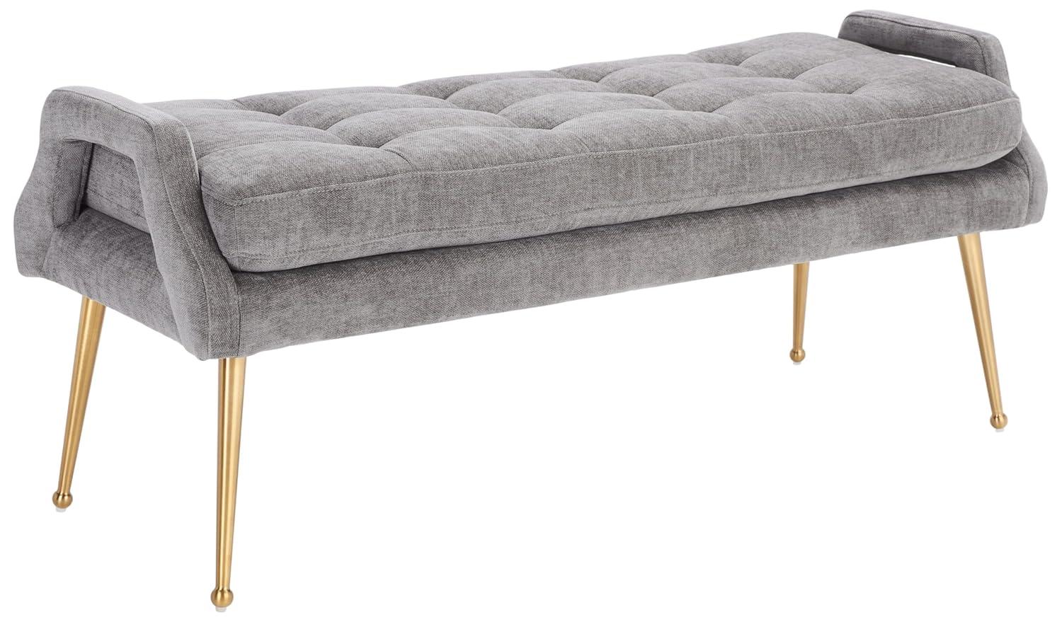 Everdeen Bench  - Charcoal/Gold - Safavieh