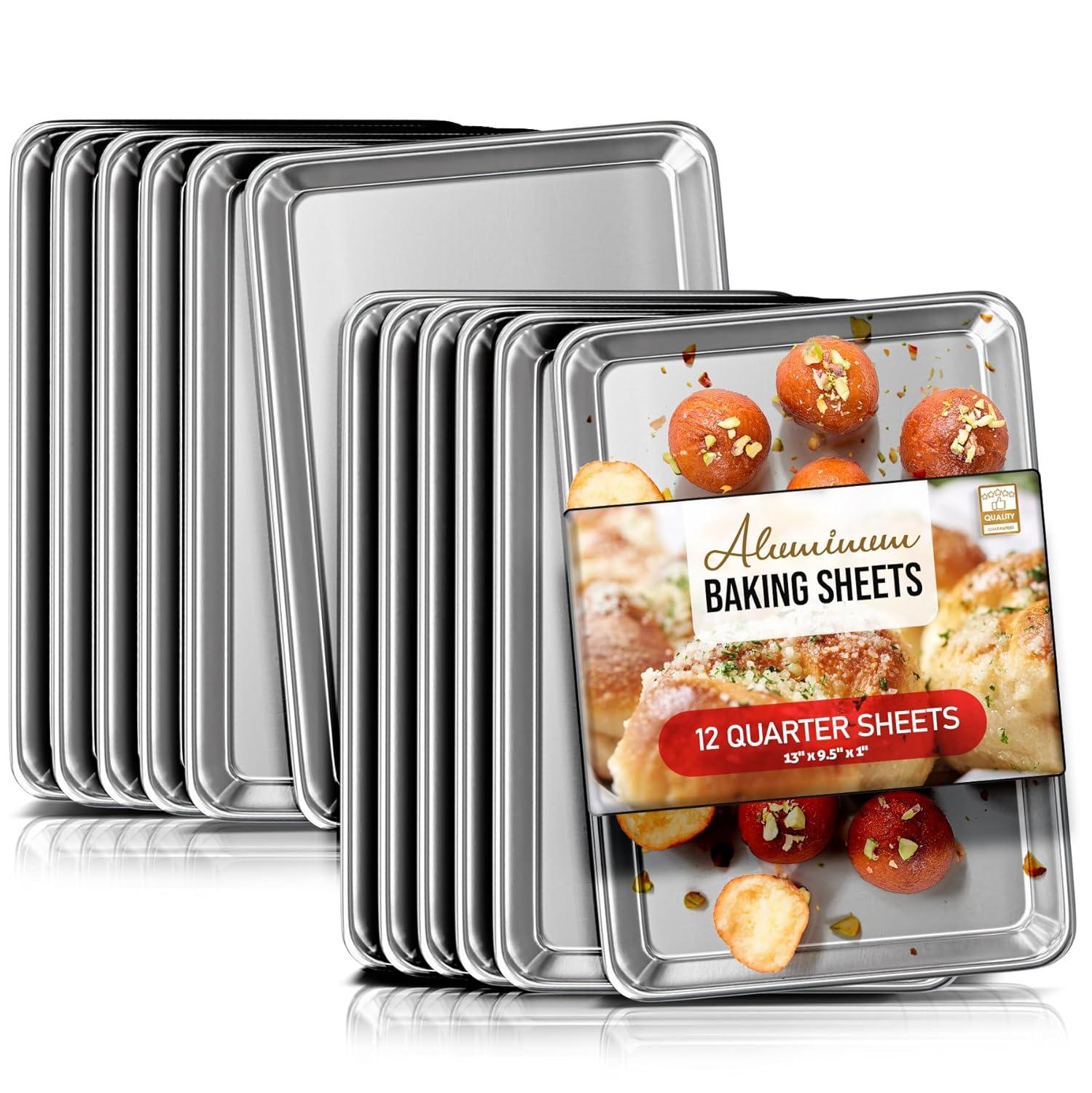 Joytable Joytable Non-Stick Aluminized Steel Quarter Sheet Pan Set (Set of 12)