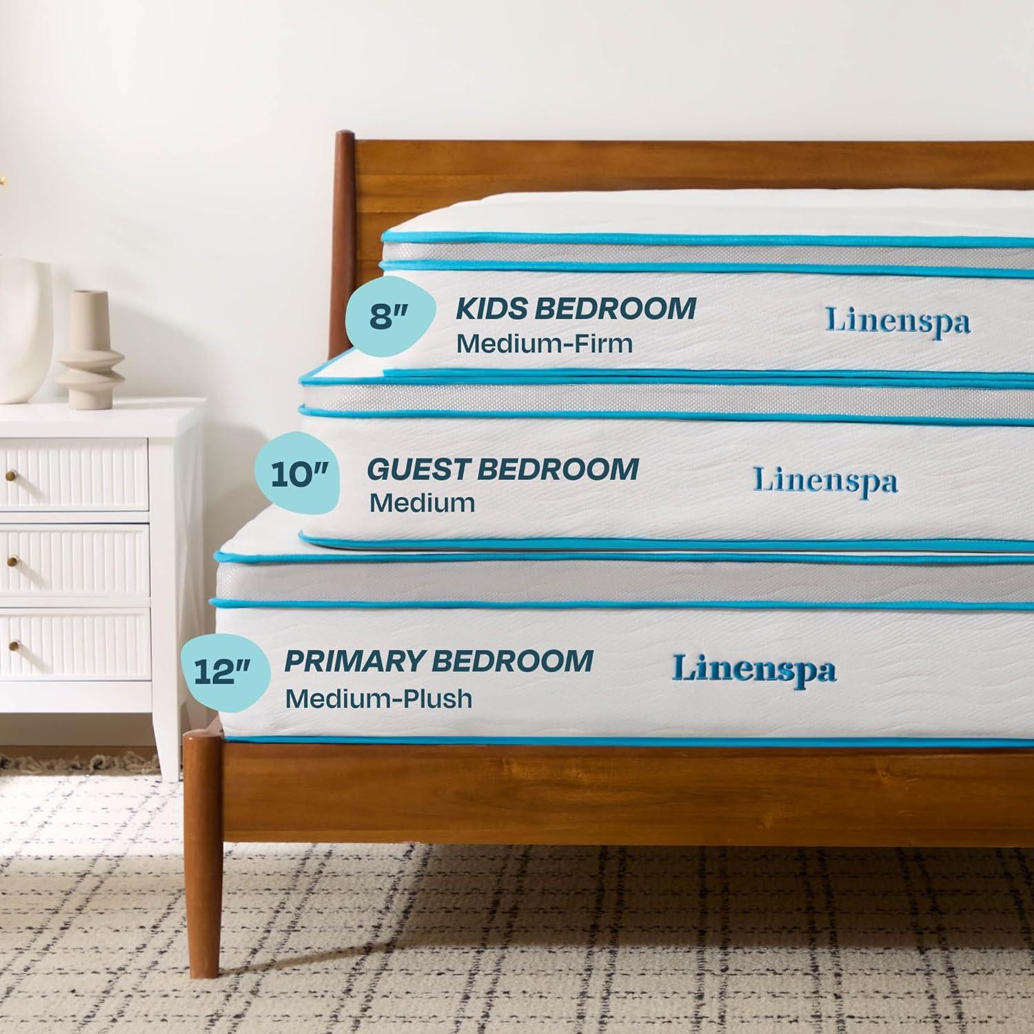 Linenspa Essentials 8 In. Firm Gel Memory Foam Hybrid Mattress