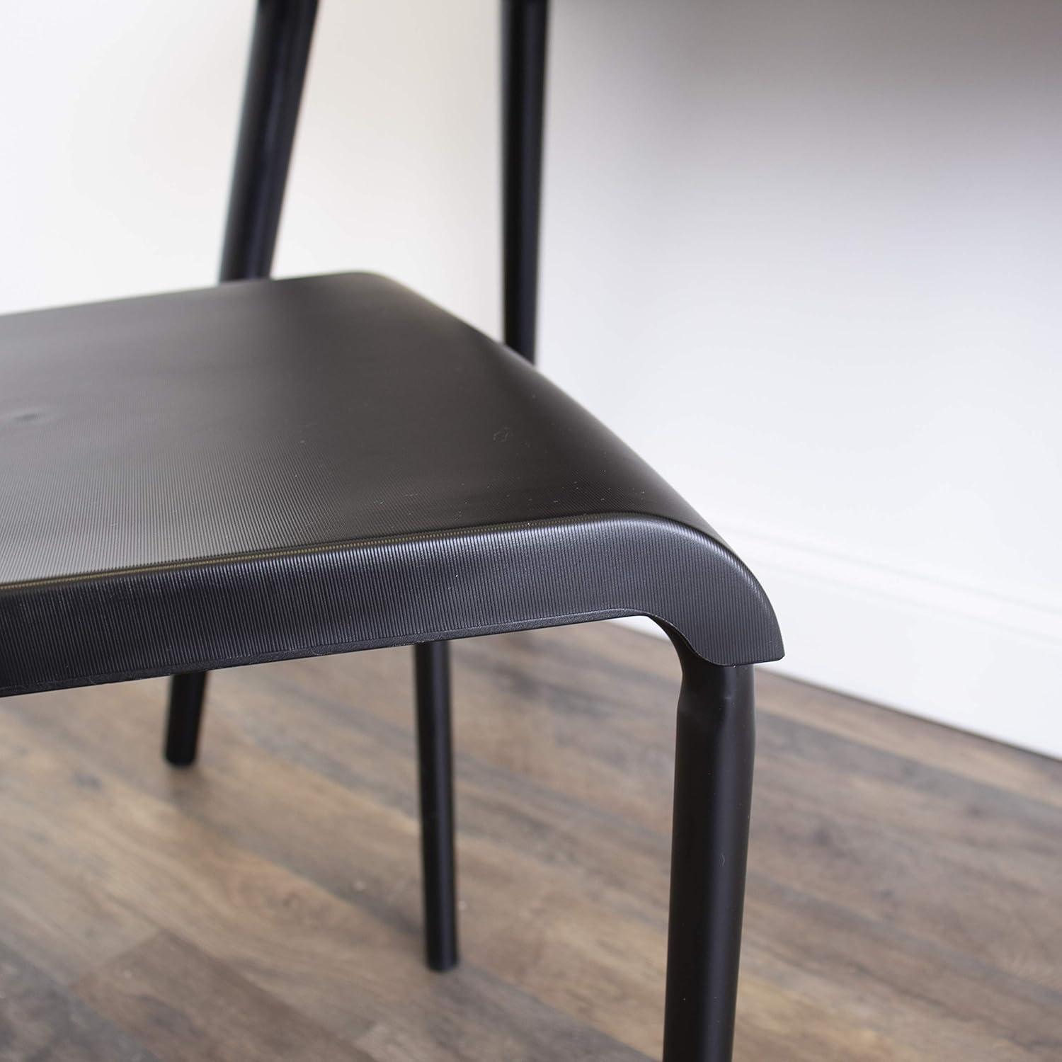 Humble Crew Desk/Writing Chair Black : Mid-Century Modern, Armless, Stackable, for Ages 3+