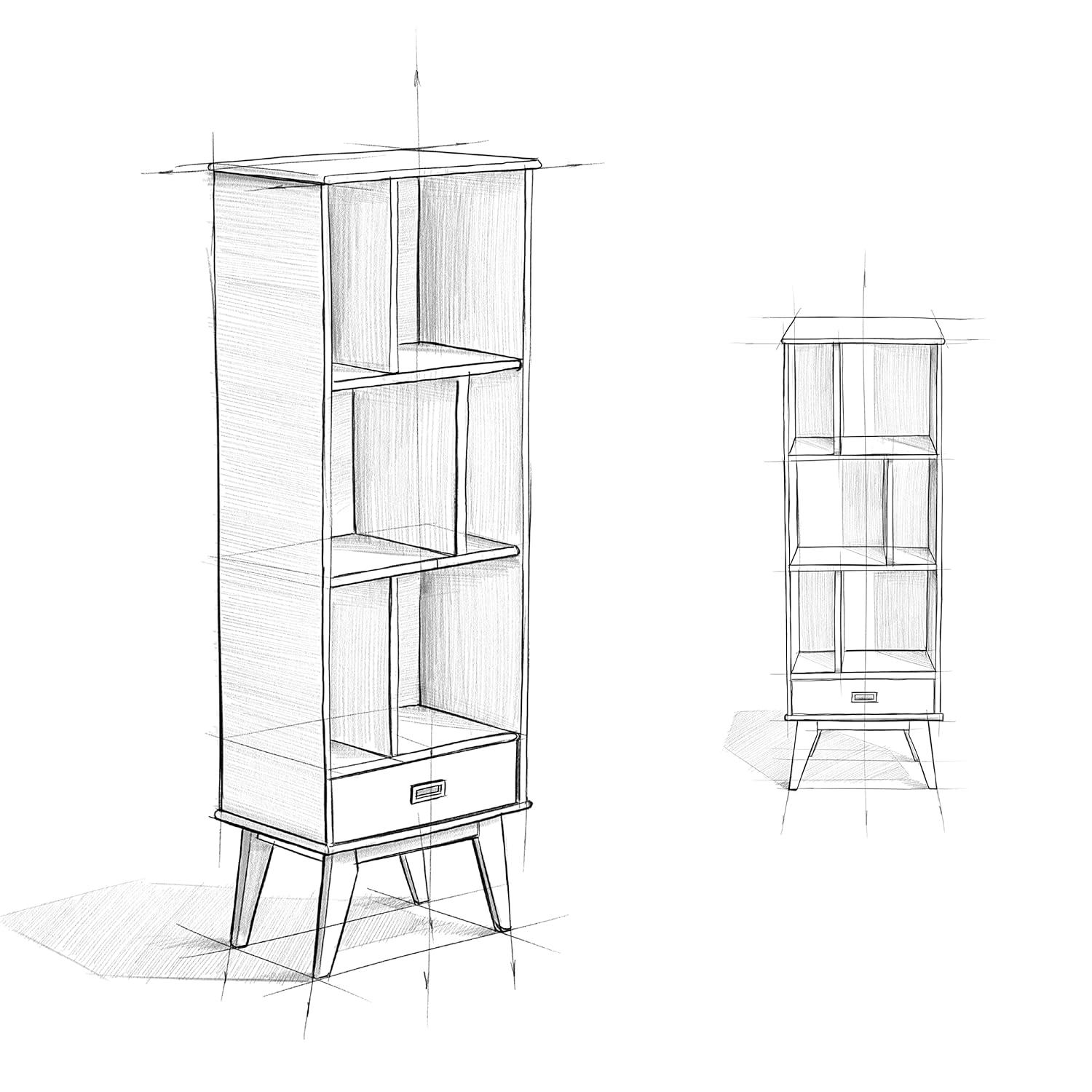 Simpli Home Draper Storage Bookcase