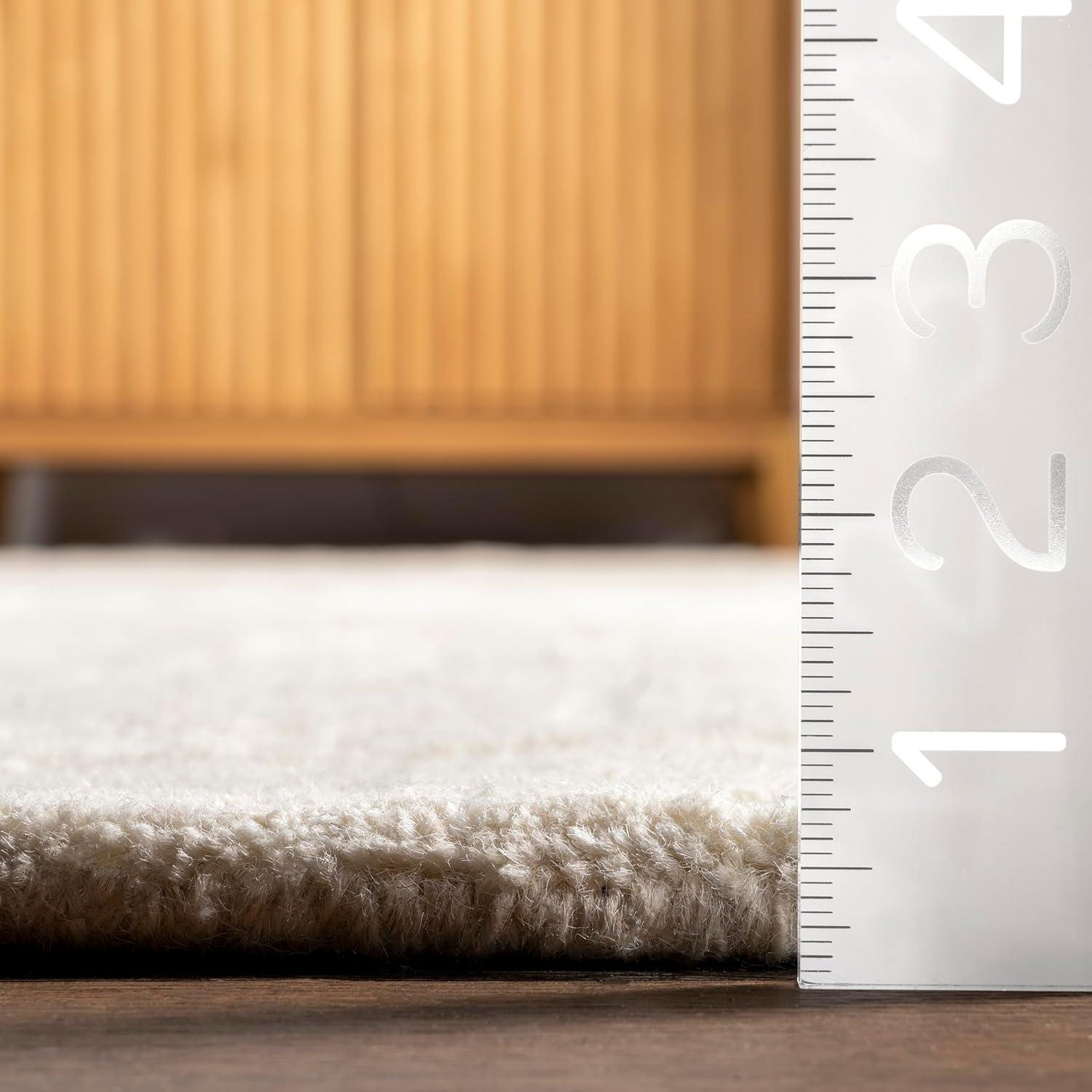 Nuloom Ambrose Geometric 2x8 Wool Runner Indoor Area Rug for Living Room Bedroom Dining Room Entryway Hallway Kitchen, Ivory
