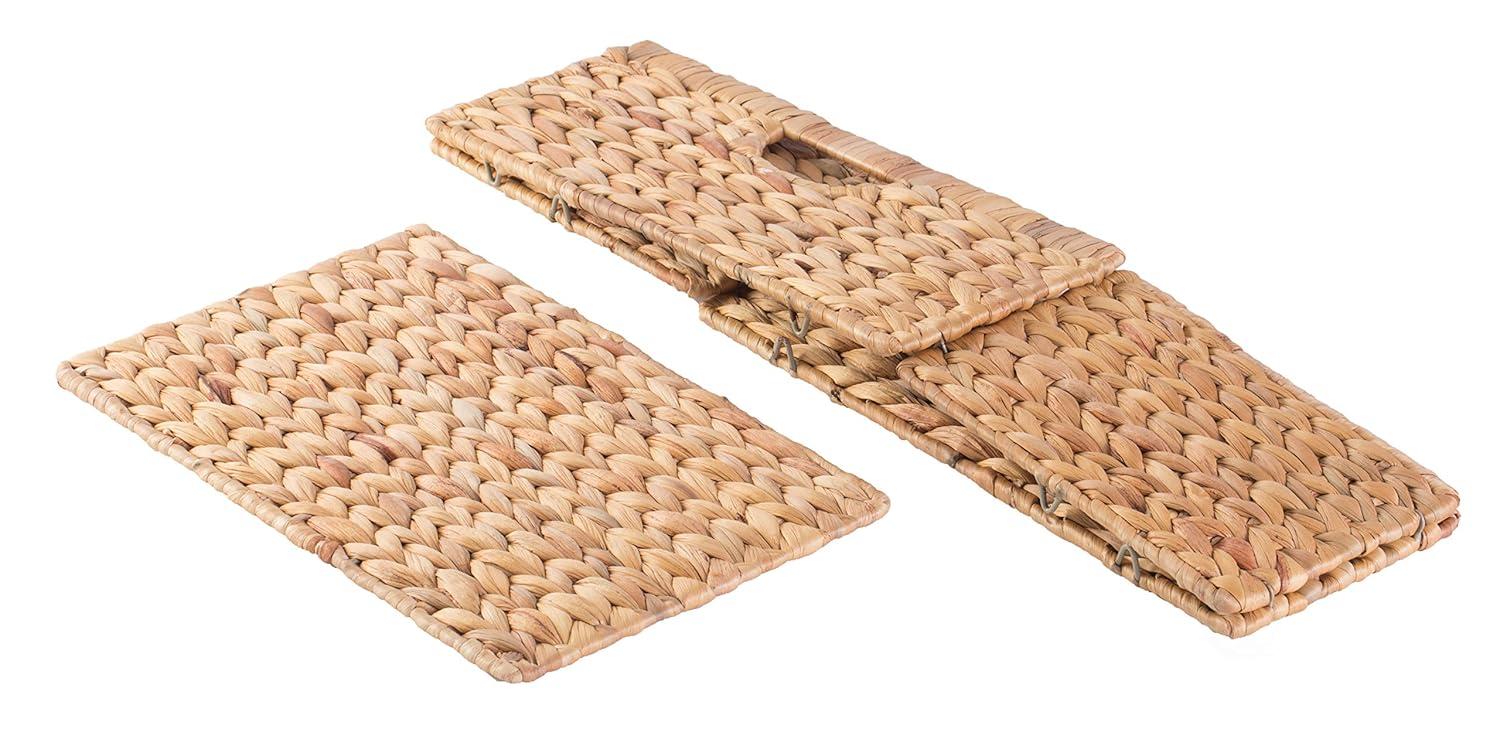 Vintiquewise Medium Hyacinth Basket - Rustic Handwoven Multipurpose Foldable Storage Organizer Decorative Laundry Totes and Woven Storage Bin for Bedroom, Living Room, Bathroom, Pantry and Closet