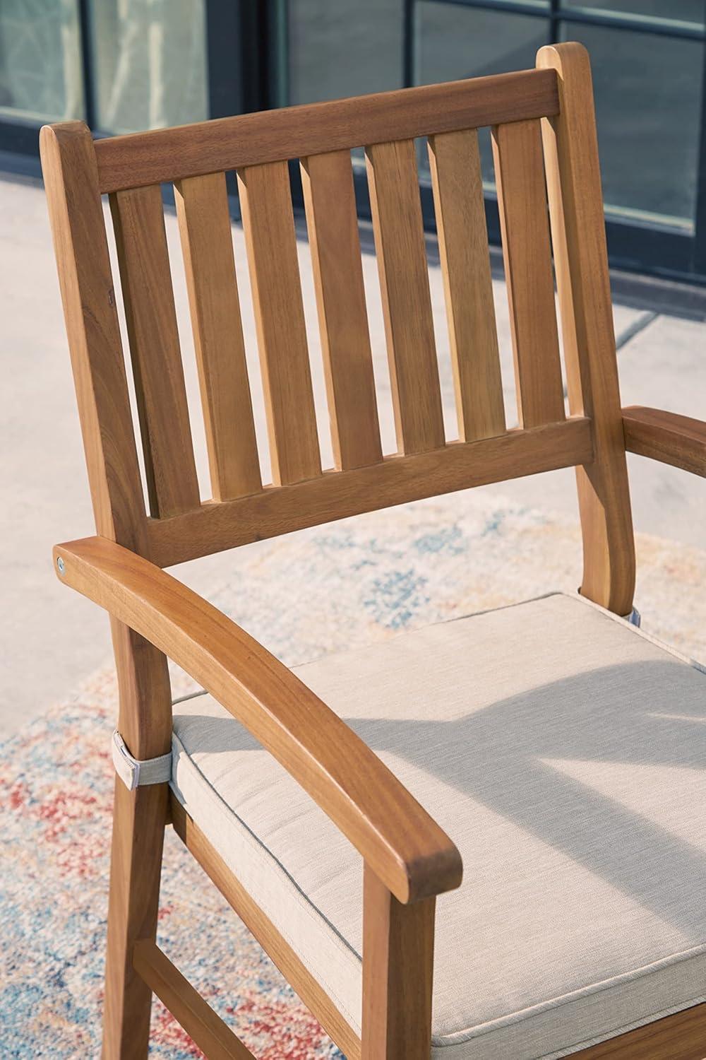 Gennine Outdoor Dining Armchair with Cushion (Set of 2)