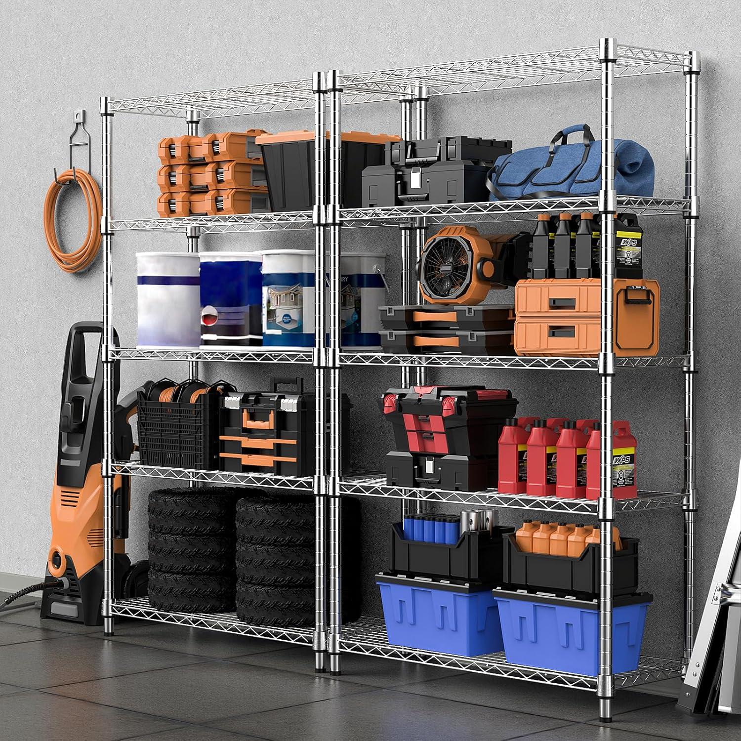 Heavy Duty Steel 4-Shelf Adjustable Storage Rack