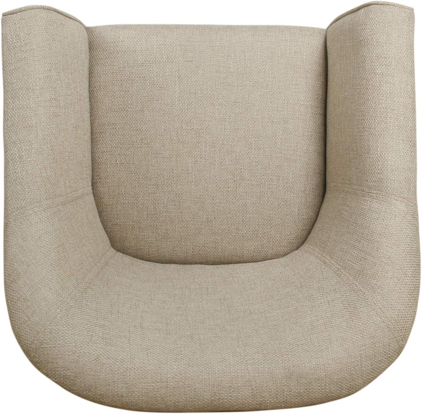 Flax Brown Modern Barrel Wooden Accent Chair