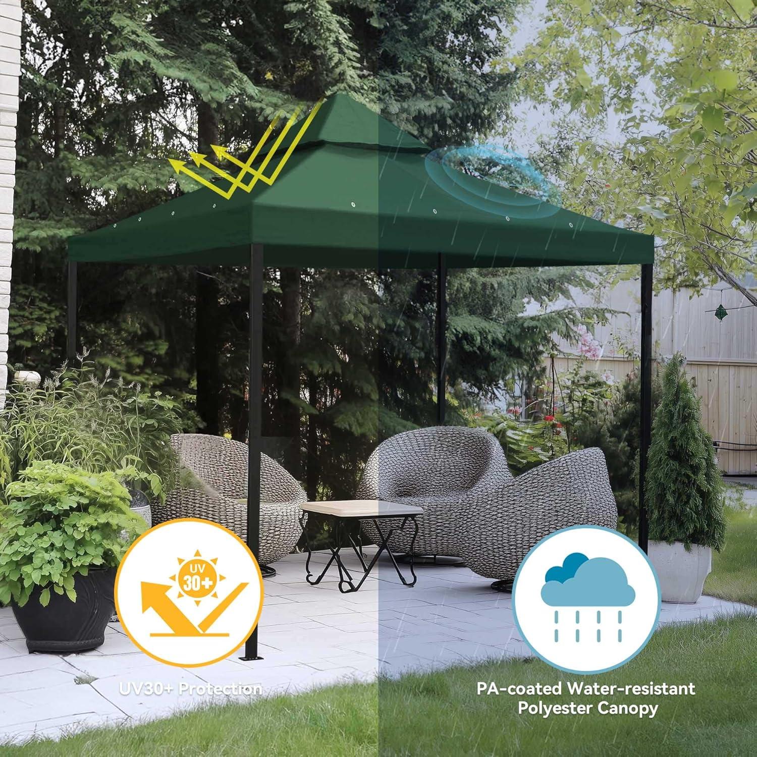 Yescom Yescom Canopy Top Replacement for 2-Tier Crescent TJSG081 Gazebo Outdoor Garden Yard Patio Cover
