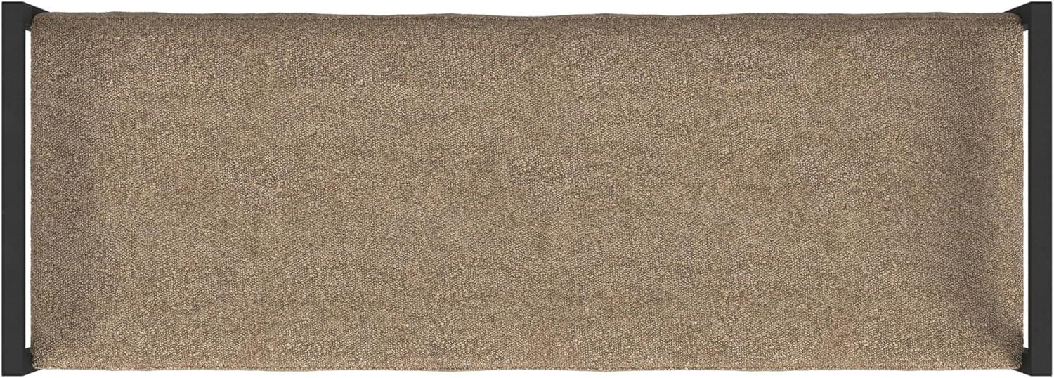 Modern Metal Faux Shearling Bench Brown - HomePop