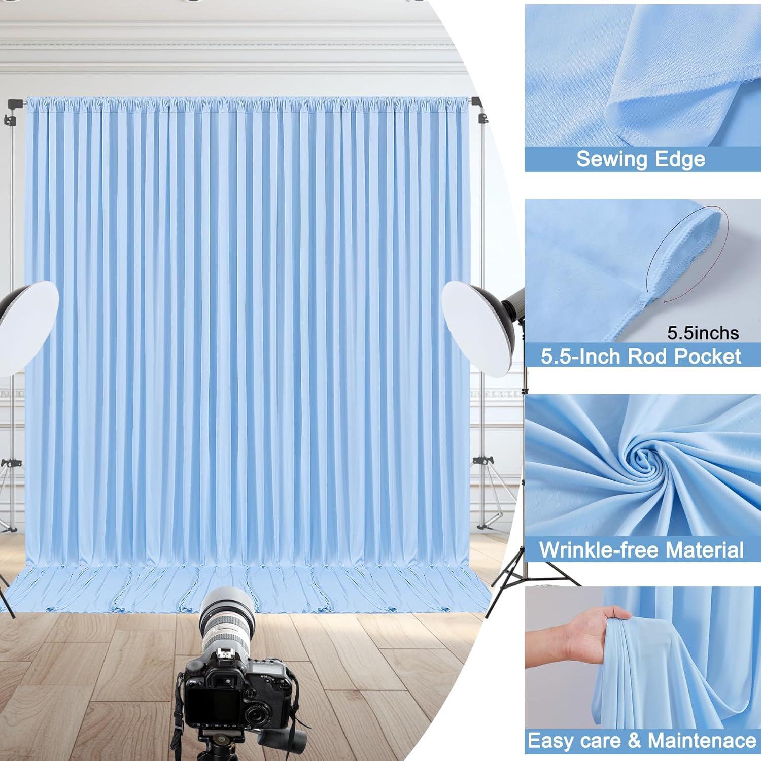 10x10ft White Backdrop Curtain for Parties Wrinkle Free Wedding Baby Curtain Backdrops for Birthday Party