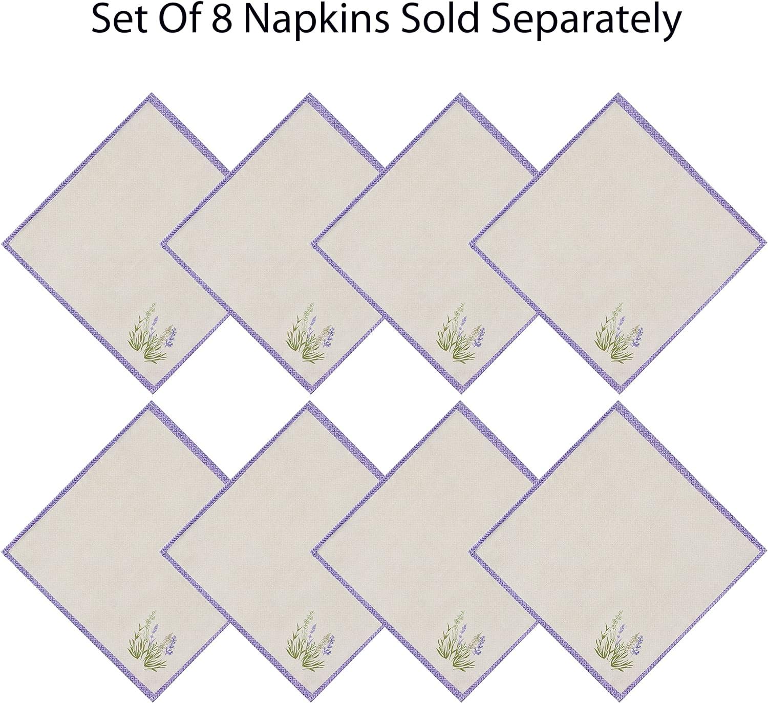 Home Bargains Plus Provence Square Tablecloth, 52 x 52 Inch, Blanchard Easter Field of Lilacs, Wrinkle and Stain Resistant Fabric Table Cloth