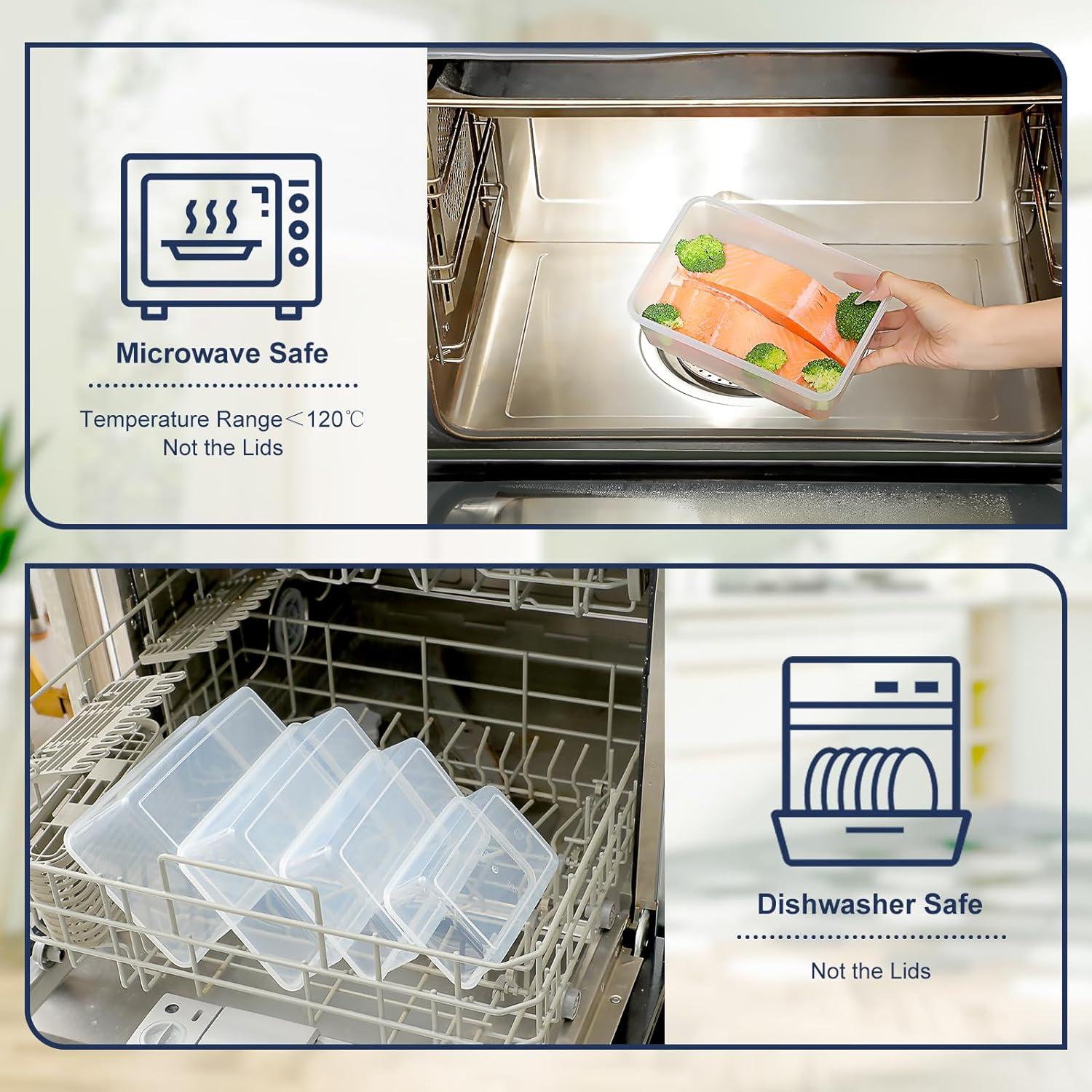 28 Pieces Food Storage Containers with Lids EXTRA LARGE Freezer Containers for Food BPA-Free Meat Fruit Vegetables Plastic Containers with lids Storage Airtight Leak-Proof Food Boxes for Kitchen