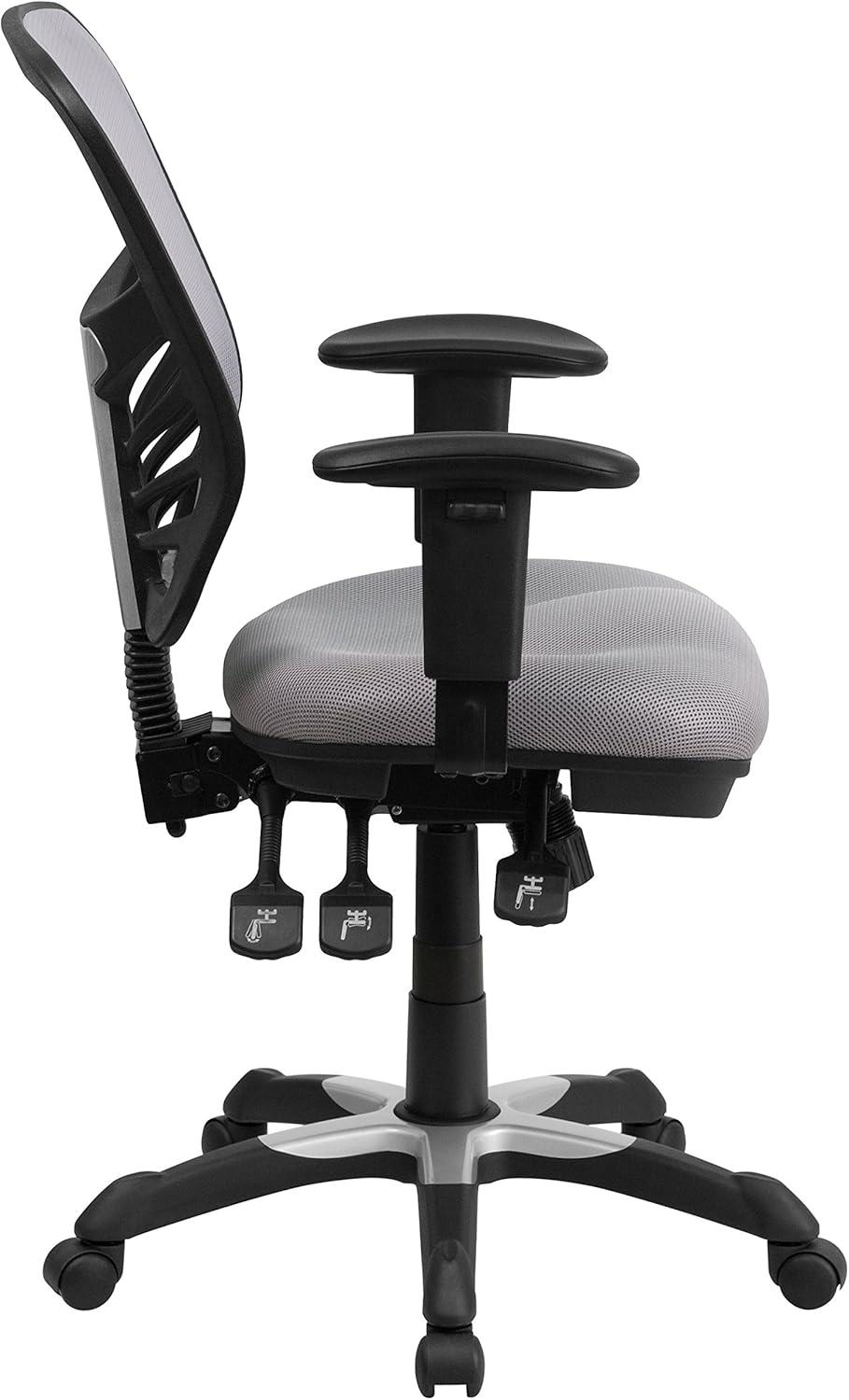 Flash Furniture Mid-Back Mesh Multifunction Executive Swivel Ergonomic Office Chair with Adjustable Arms