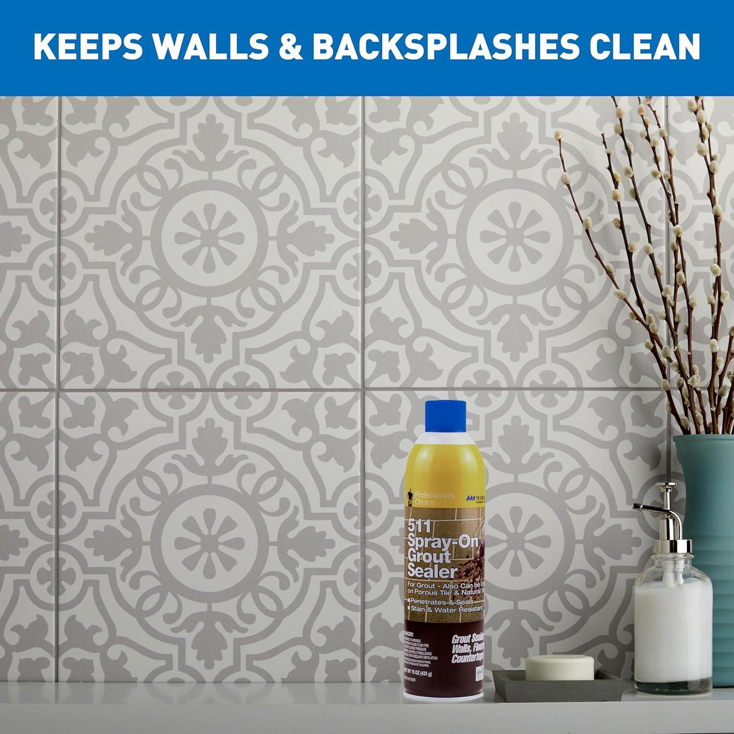 Miracle Sealants 511 Spray-On Grout Sealer, 15oz, Aerosol