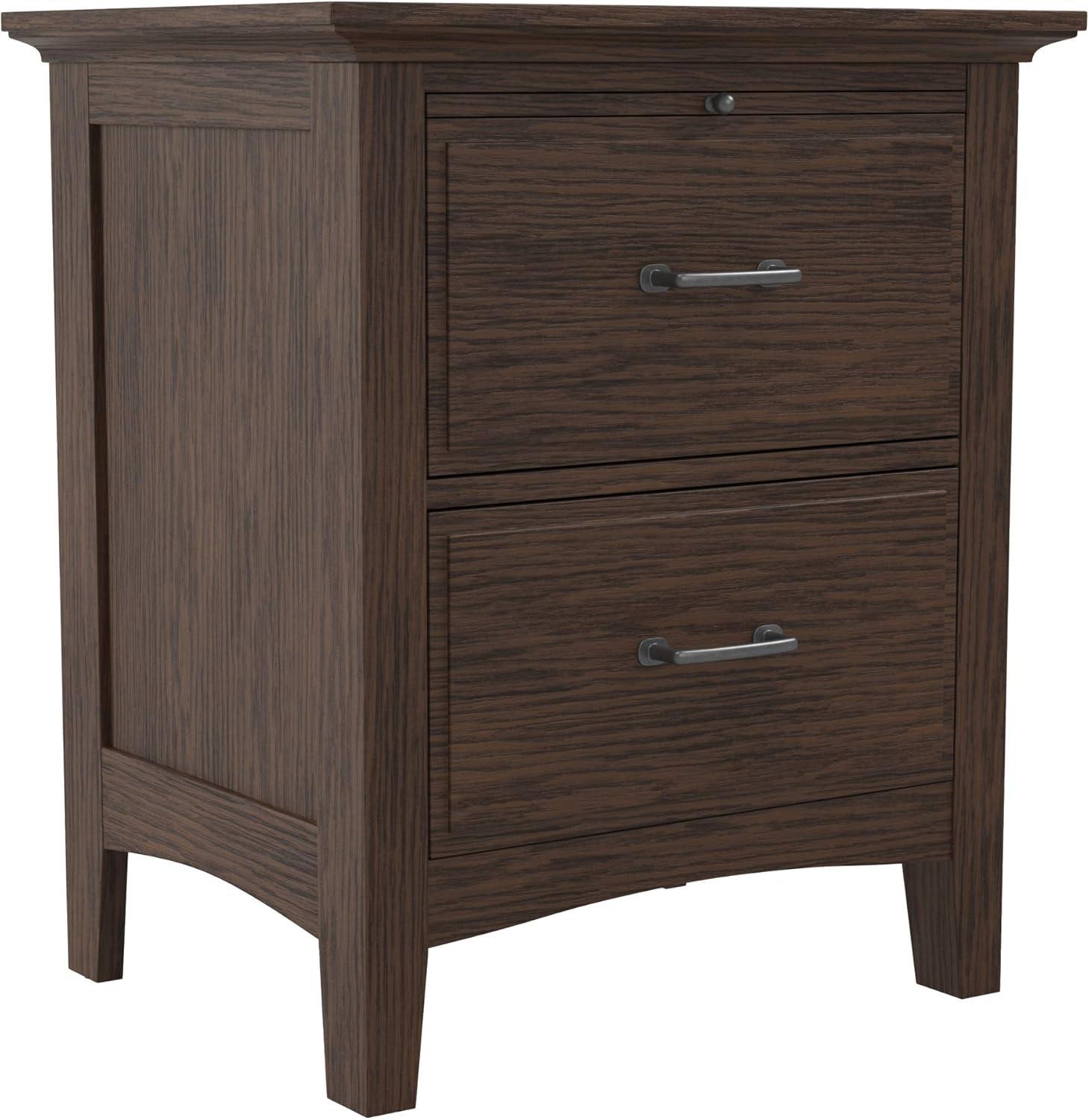 OSP Home Furnishings Modern Mission Queen Bedroom Set with 2 Nightstands and 1 Dresser in Vintage Oak Finish 7/CTN