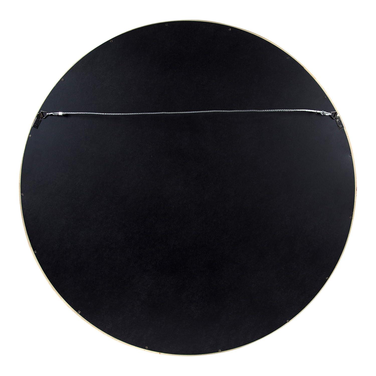 30" x 30" Hutton Round Wood Wall Mirror Natural - Kate and Laurel: Wall Mount, No Assembly Required