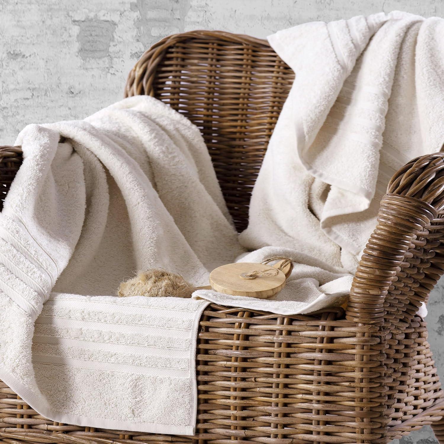 Jumbo Large Bath Sheets Towels 2 Pack Soft and Absorbent, 100% Cotton Towels (Sea Salt, Bath Sheet)